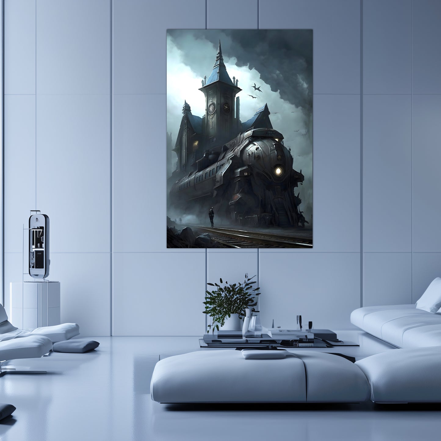 Fantasy Train Poster – Darkmist Phantom | Awe-Inspiring Wall Art for Sci-Fi & Fantasy Train Enthusiasts | Unique and Exclusive Artwork