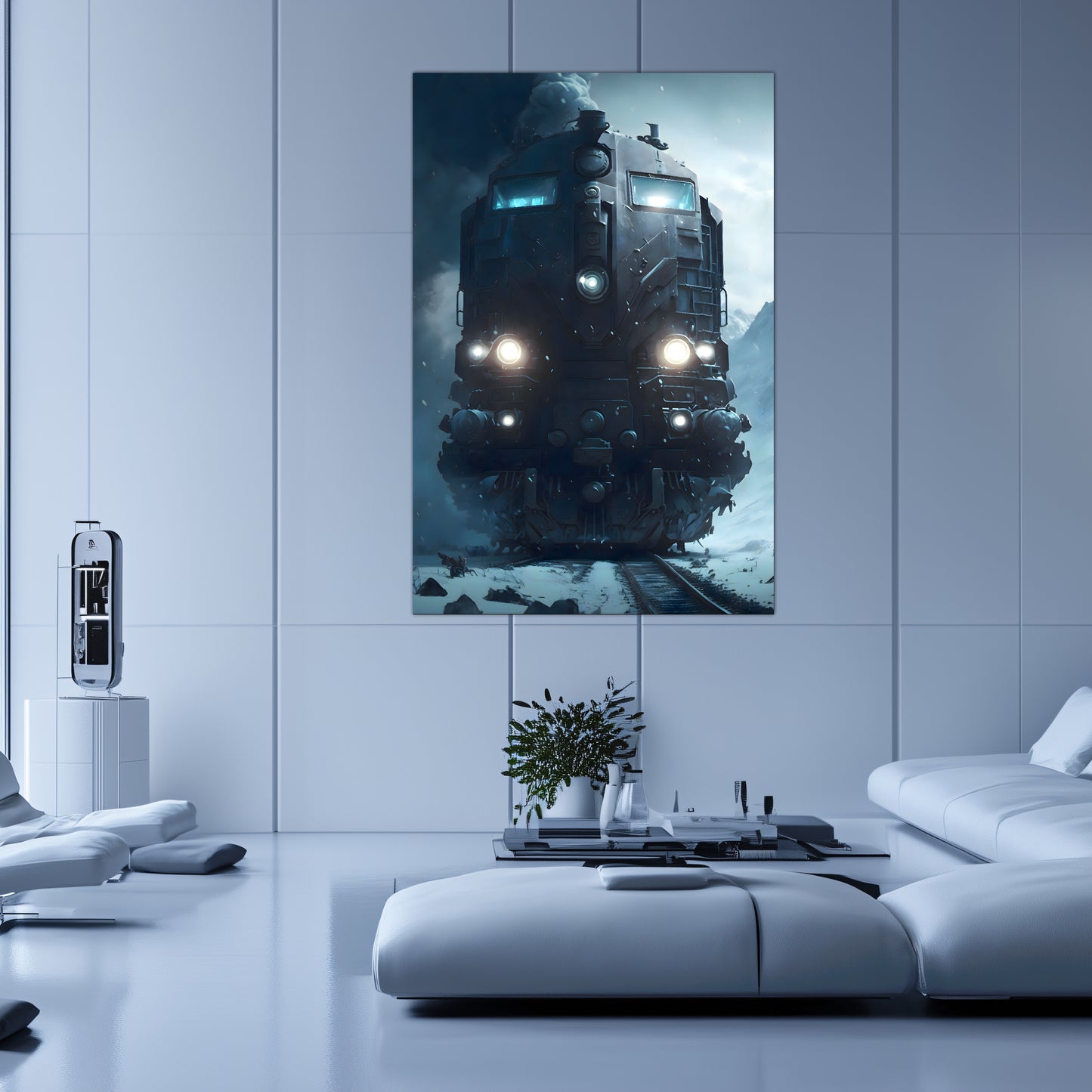 Diesel Train Poster – Frostbreaker Jugger | Awe-Inspiring Wall Art for Sci-Fi & Fantasy Train Enthusiasts | Unique and Exclusive Artwork