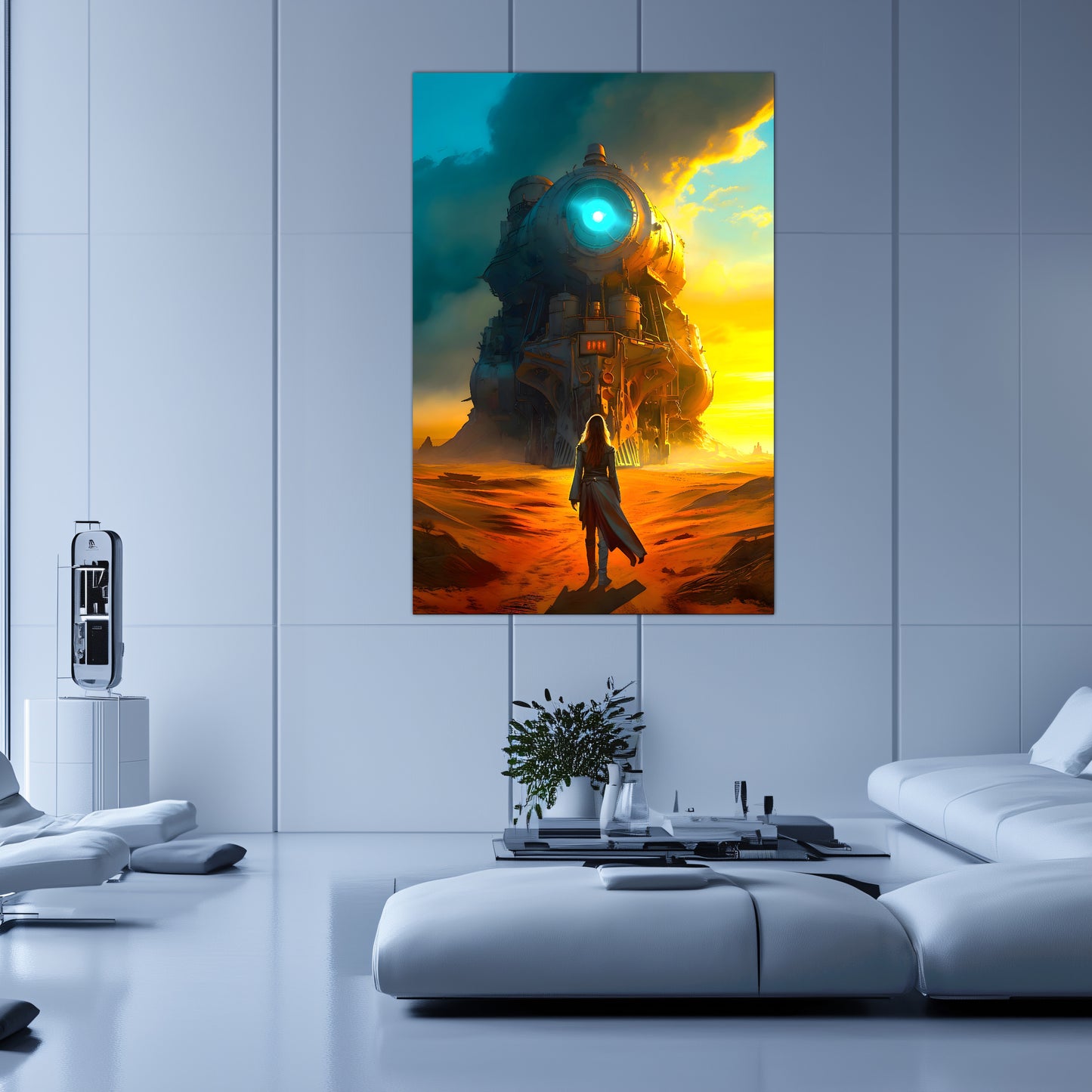 Steampunk Train Poster – Lost Ark | Awe-Inspiring Wall Art for Sci-Fi & Fantasy Train Enthusiasts | Unique and Exclusive Artwork