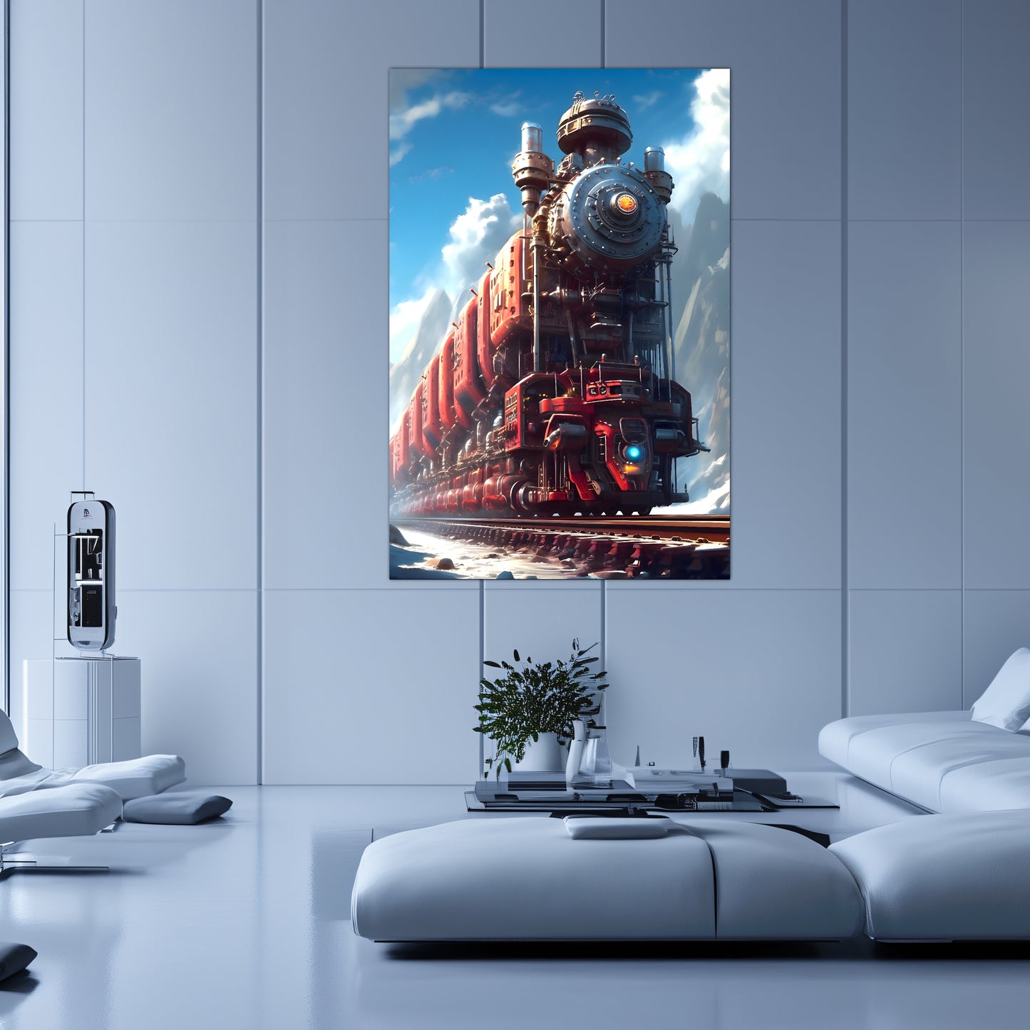Post-Apocalyptic Train Poster – Colonial Colossus | Awe-Inspiring Wall Art for Sci-Fi & Fantasy Train Enthusiasts | Unique and Exclusive Artwork