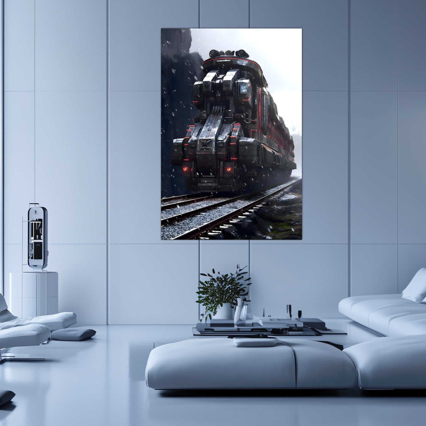 Dystopia Train Poster – Ironridge Bastion | Awe-Inspiring Wall Art for Sci-Fi & Fantasy Train Enthusiasts | Unique and Exclusive Artwork