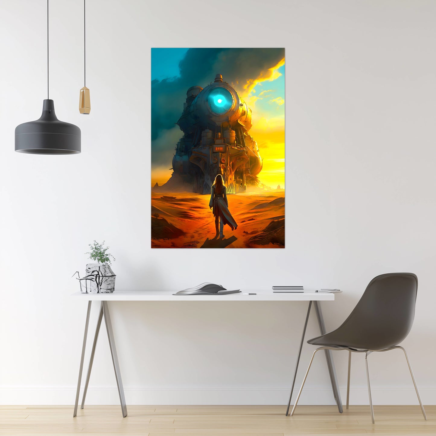 Steampunk Train Poster – Lost Ark | Awe-Inspiring Wall Art for Sci-Fi & Fantasy Train Enthusiasts | Unique and Exclusive Artwork