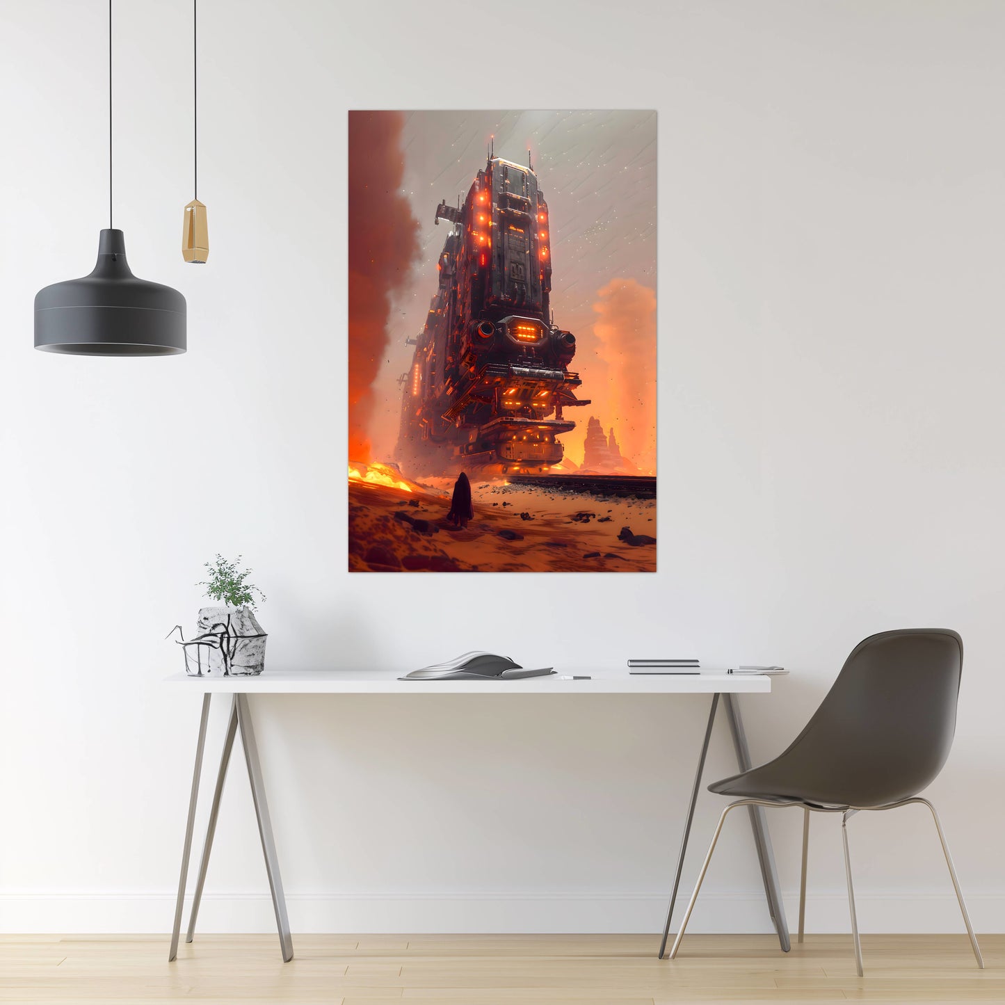Wasteland Train Poster – Last Nomad | Awe-Inspiring Wall Art for Sci-Fi & Fantasy Train Enthusiasts | Unique and Exclusive Artwork