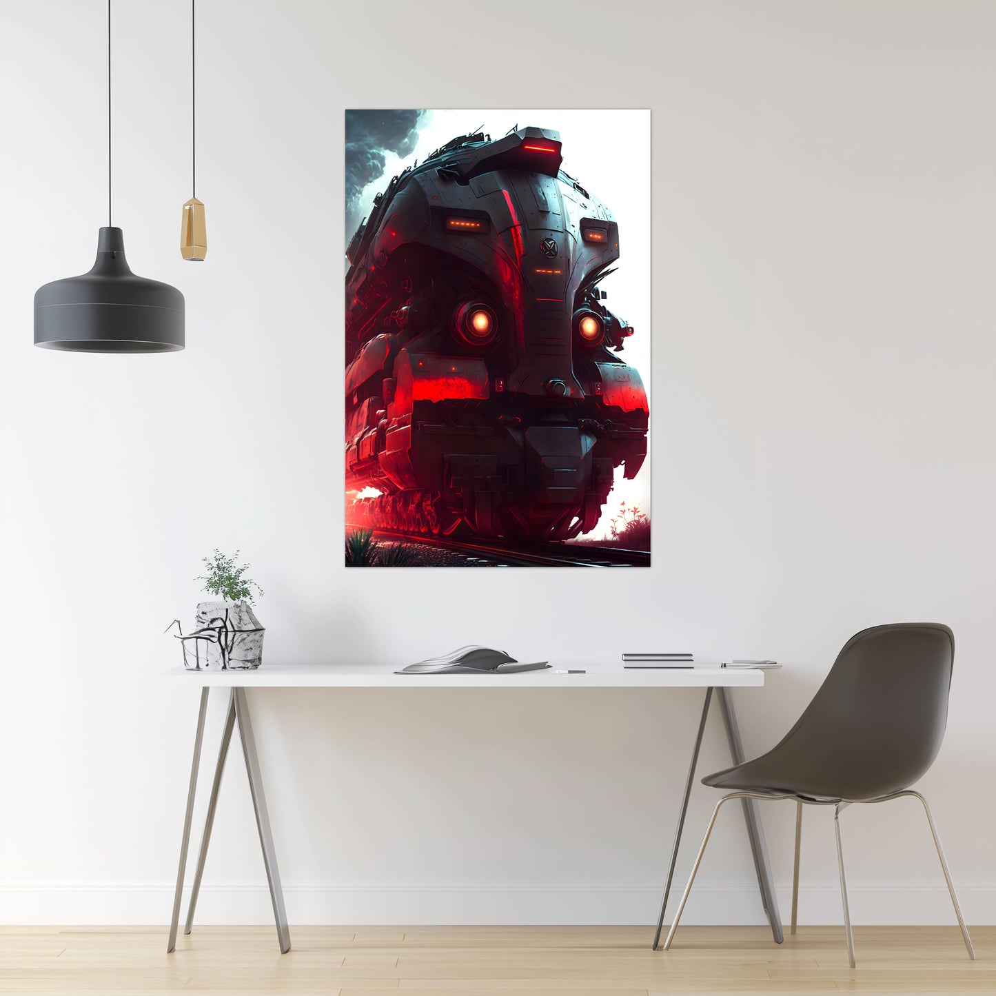 Dystopia Train Poster – Redstorm Vanguard | Awe-Inspiring Wall Art for Sci-Fi & Fantasy Train Enthusiasts | Unique and Exclusive Artwork