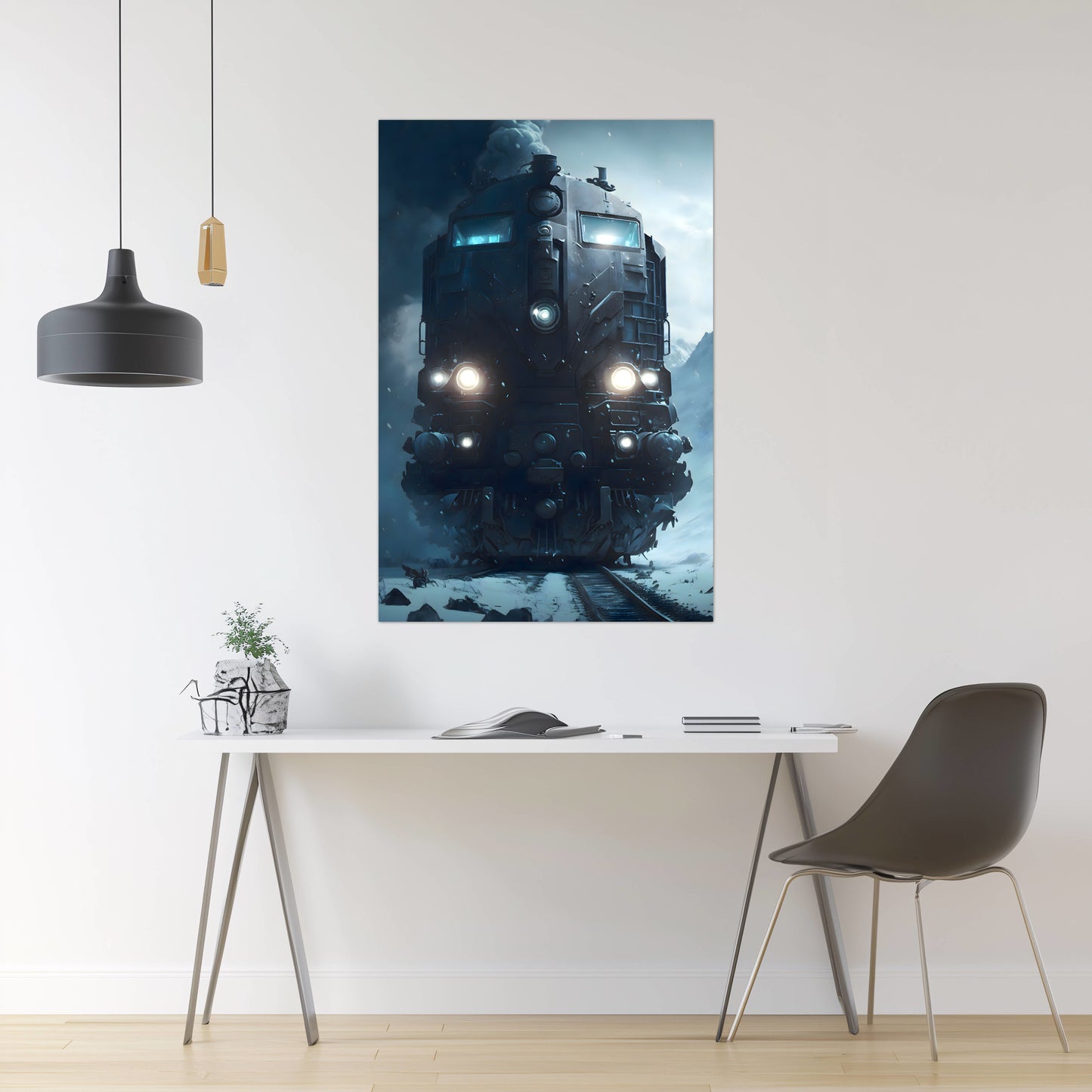 Diesel Train Poster – Frostbreaker Jugger | Awe-Inspiring Wall Art for Sci-Fi & Fantasy Train Enthusiasts | Unique and Exclusive Artwork