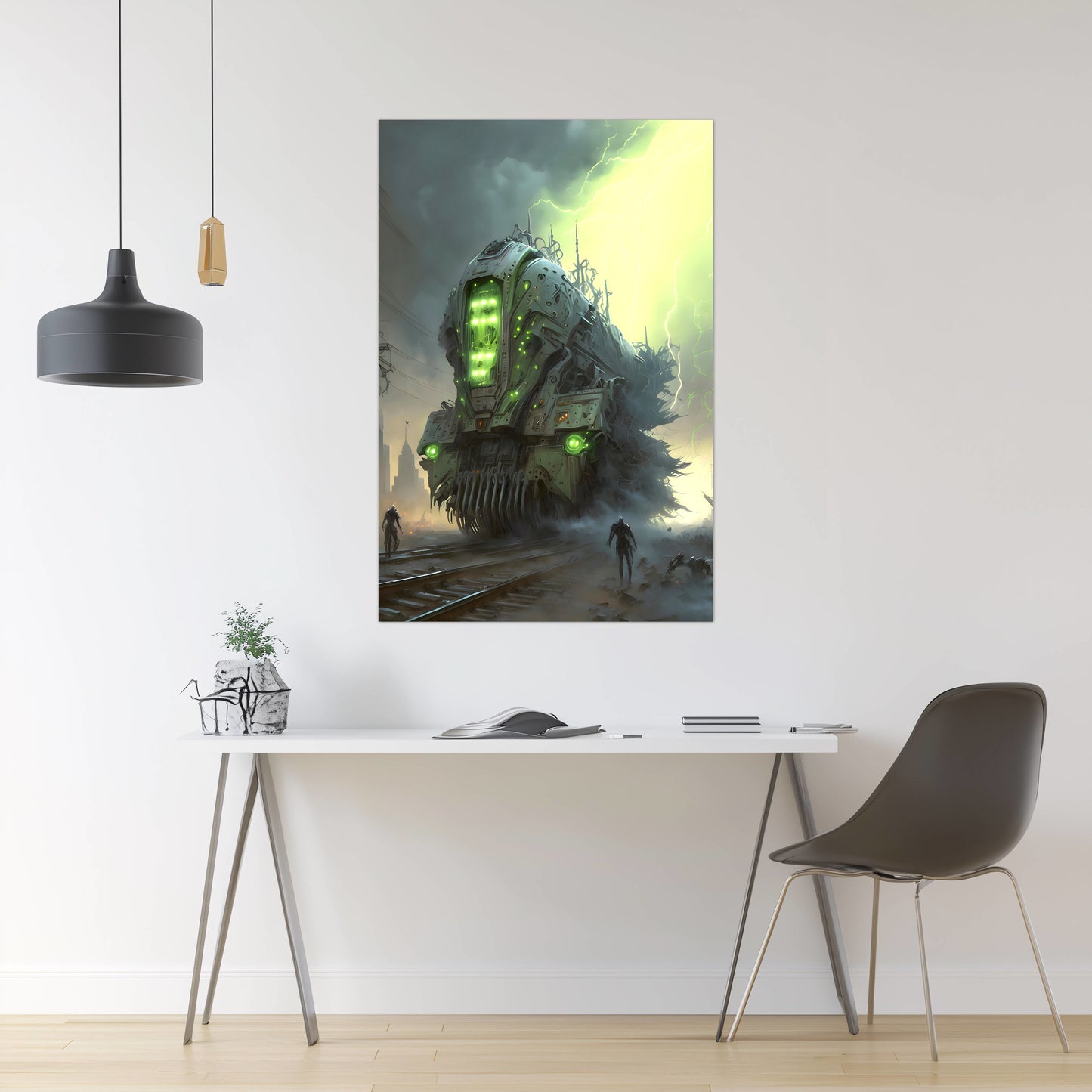 Zombie Train Poster – The Wraithcore Necrohauler | Awe-Inspiring Wall Art for Sci-Fi & Fantasy Train Enthusiasts | Unique and Exclusive Artwork