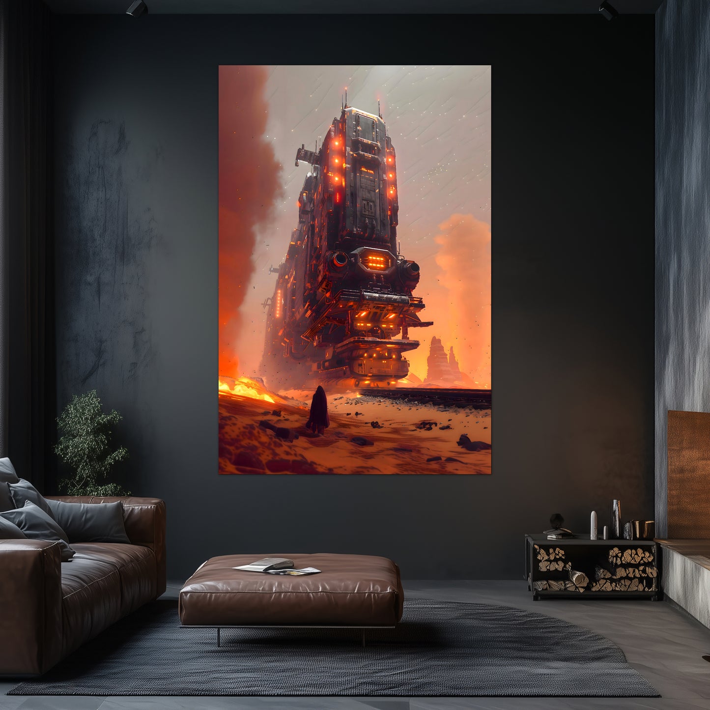 Wasteland Train Poster – Last Nomad | Awe-Inspiring Wall Art for Sci-Fi & Fantasy Train Enthusiasts | Unique and Exclusive Artwork