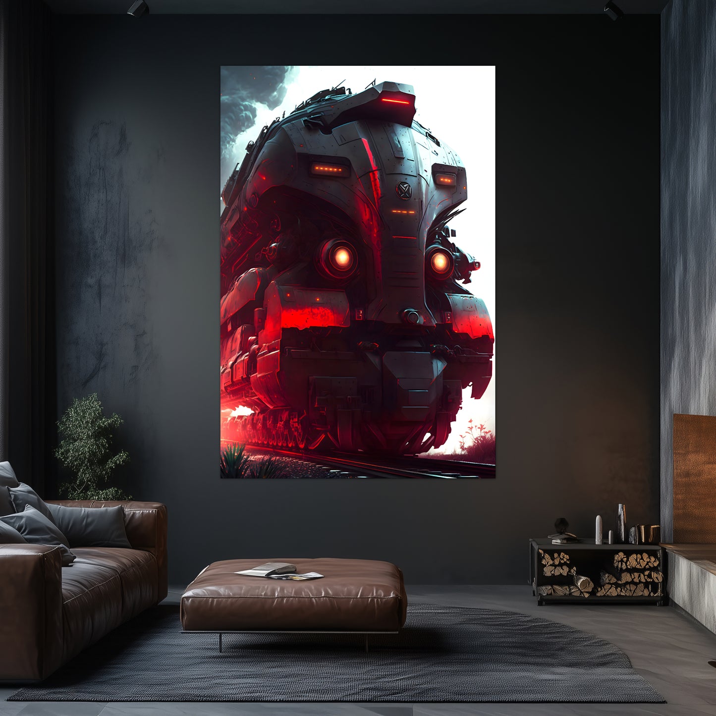 Dystopia Train Poster – Redstorm Vanguard | Awe-Inspiring Wall Art for Sci-Fi & Fantasy Train Enthusiasts | Unique and Exclusive Artwork