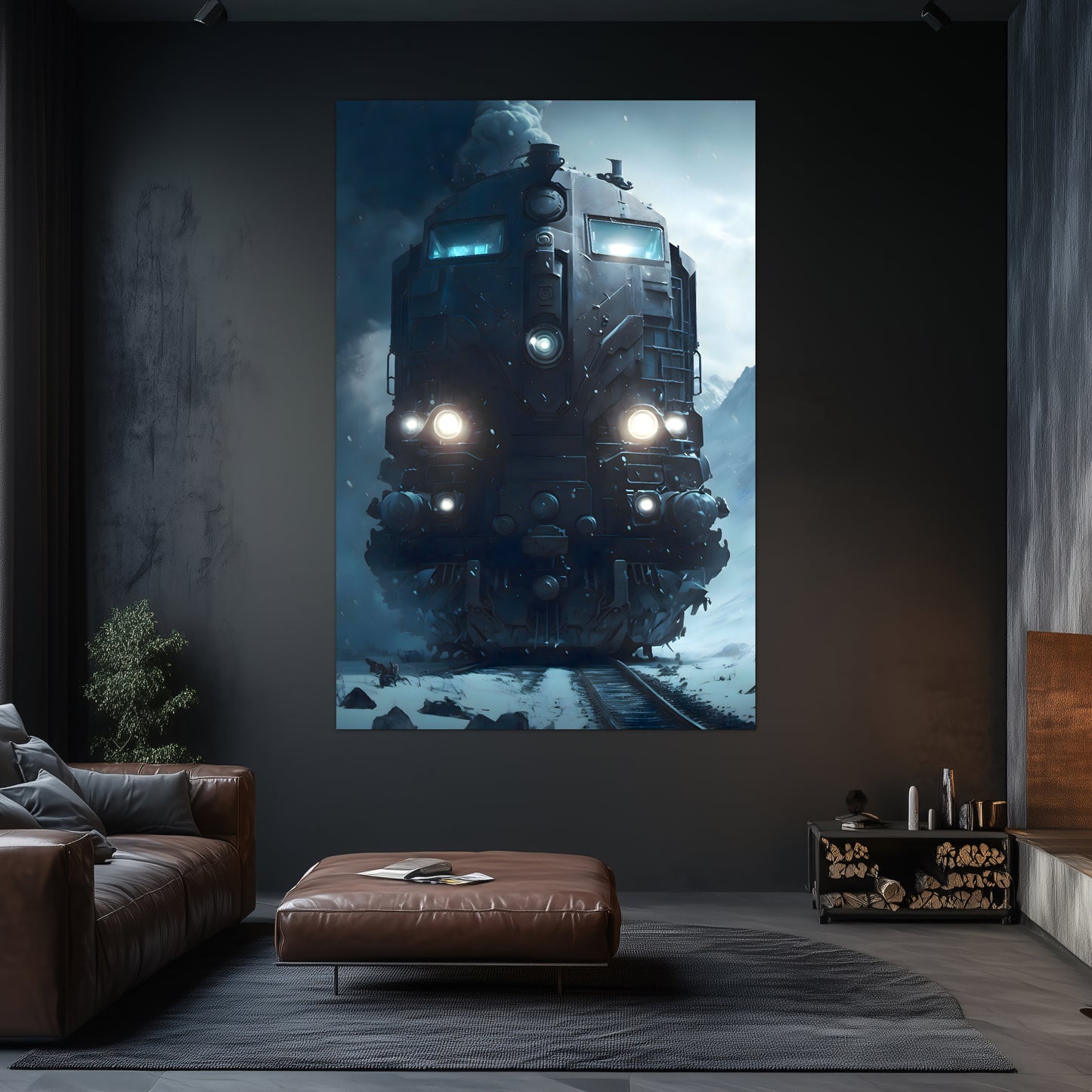 Diesel Train Poster – Frostbreaker Jugger | Awe-Inspiring Wall Art for Sci-Fi & Fantasy Train Enthusiasts | Unique and Exclusive Artwork