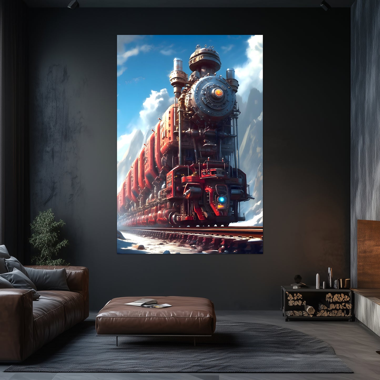 Post-Apocalyptic Train Poster – Colonial Colossus | Awe-Inspiring Wall Art for Sci-Fi & Fantasy Train Enthusiasts | Unique and Exclusive Artwork