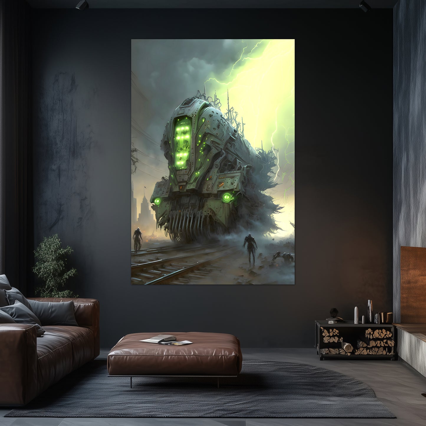 Zombie Train Poster – The Wraithcore Necrohauler | Awe-Inspiring Wall Art for Sci-Fi & Fantasy Train Enthusiasts | Unique and Exclusive Artwork