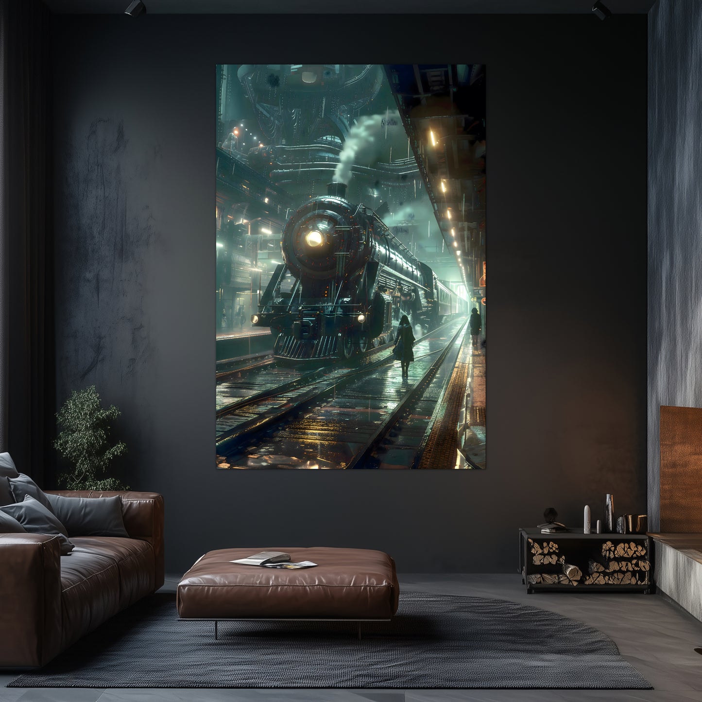 Dystopia Train Poster – Stellar Odyssey | Awe-Inspiring Wall Art for Sci-Fi & Fantasy Train Enthusiasts | Unique and Exclusive Artwork