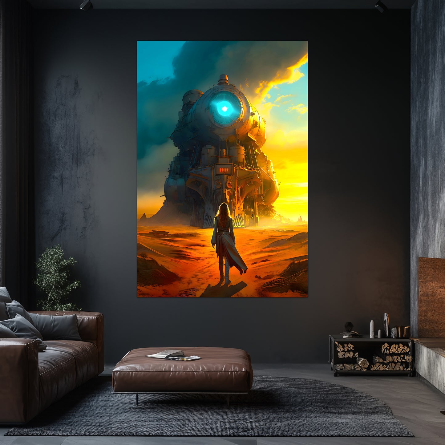 Steampunk Train Poster – Lost Ark | Awe-Inspiring Wall Art for Sci-Fi & Fantasy Train Enthusiasts | Unique and Exclusive Artwork