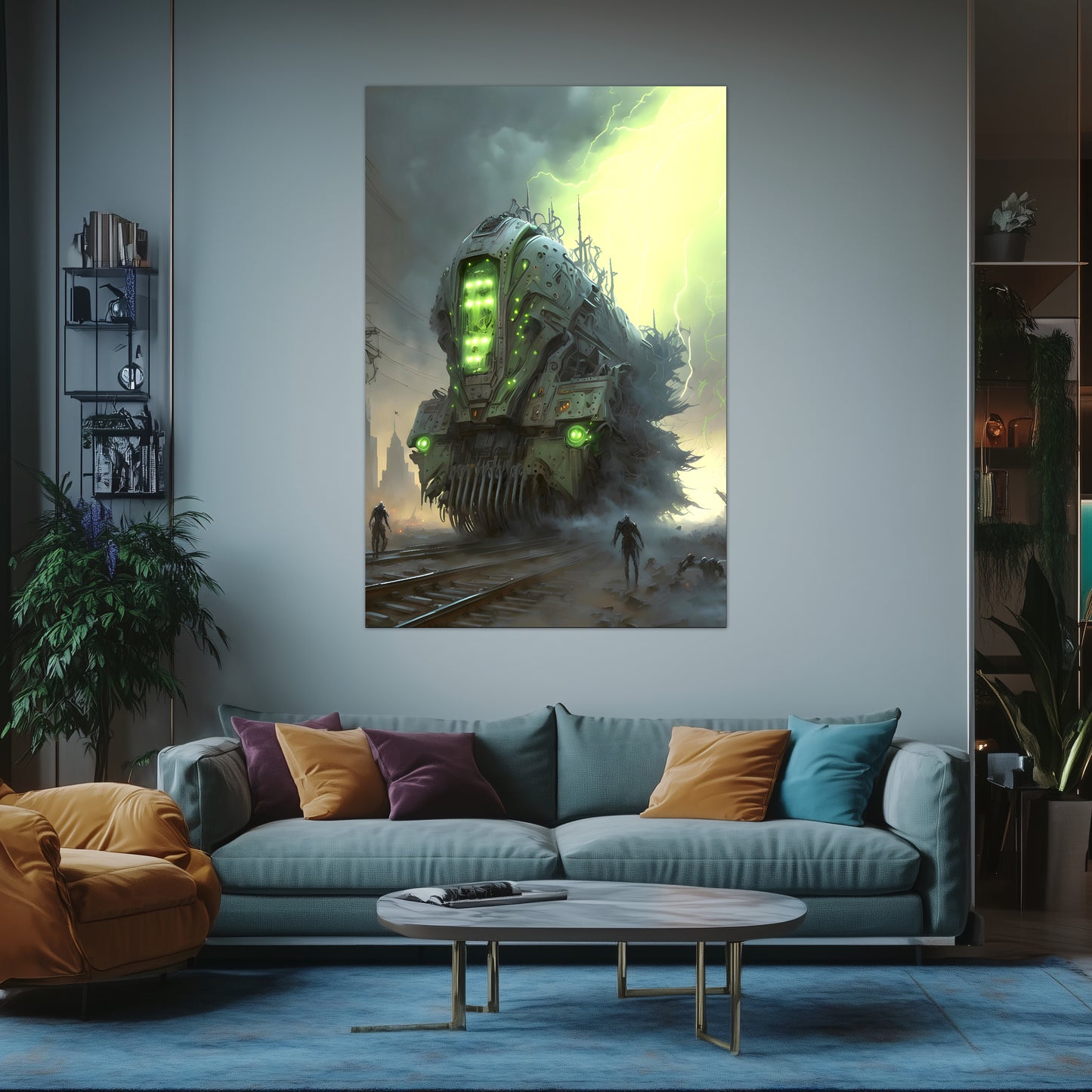 Zombie Train Poster – The Wraithcore Necrohauler | Awe-Inspiring Wall Art for Sci-Fi & Fantasy Train Enthusiasts | Unique and Exclusive Artwork