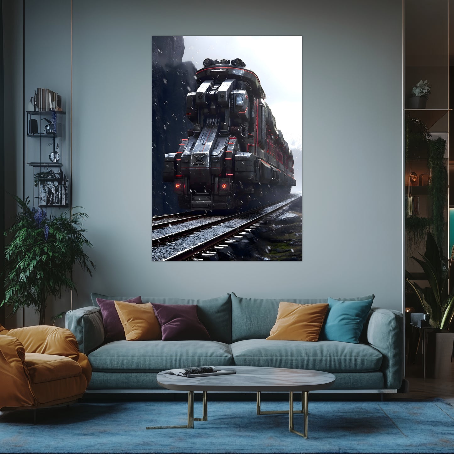 Dystopia Train Poster – Ironridge Bastion | Awe-Inspiring Wall Art for Sci-Fi & Fantasy Train Enthusiasts | Unique and Exclusive Artwork