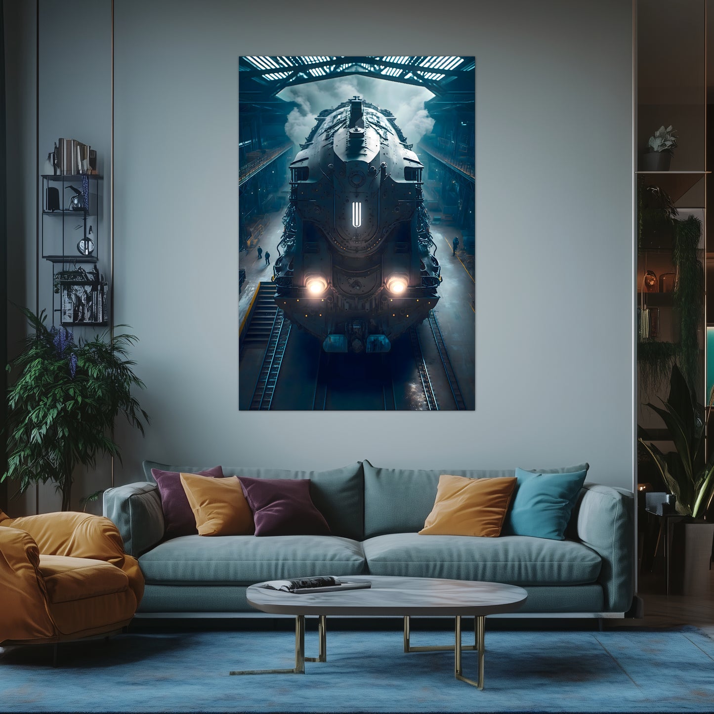 Diesel Train Poster – Rex Temporis | Awe-Inspiring Wall Art for Sci-Fi & Fantasy Train Enthusiasts | Unique and Exclusive Artwork