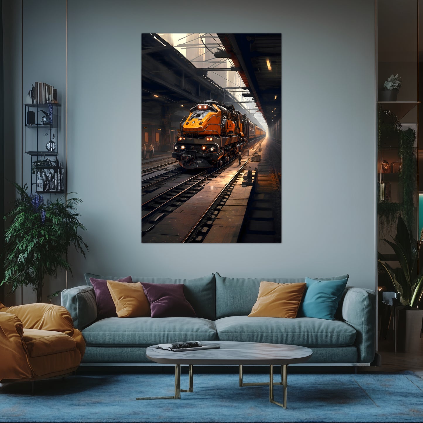Diesel Train Poster – Blazerush Hauler | Awe-Inspiring Wall Art for Sci-Fi & Fantasy Train Enthusiasts | Unique and Exclusive Artwork