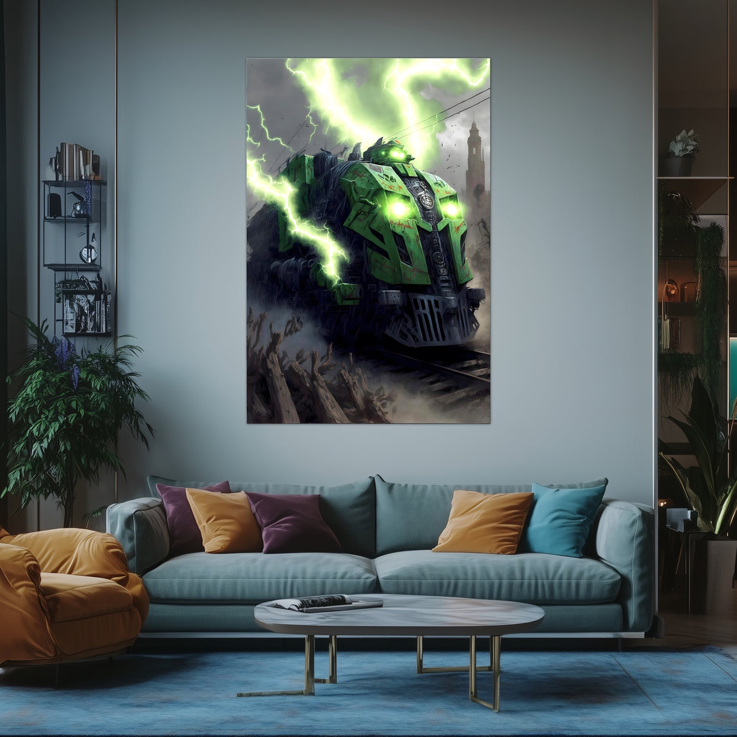Zombie Train Poster – Shadowbane Revenant | Awe-Inspiring Wall Art for Sci-Fi & Fantasy Train Enthusiasts | Unique and Exclusive Artwork