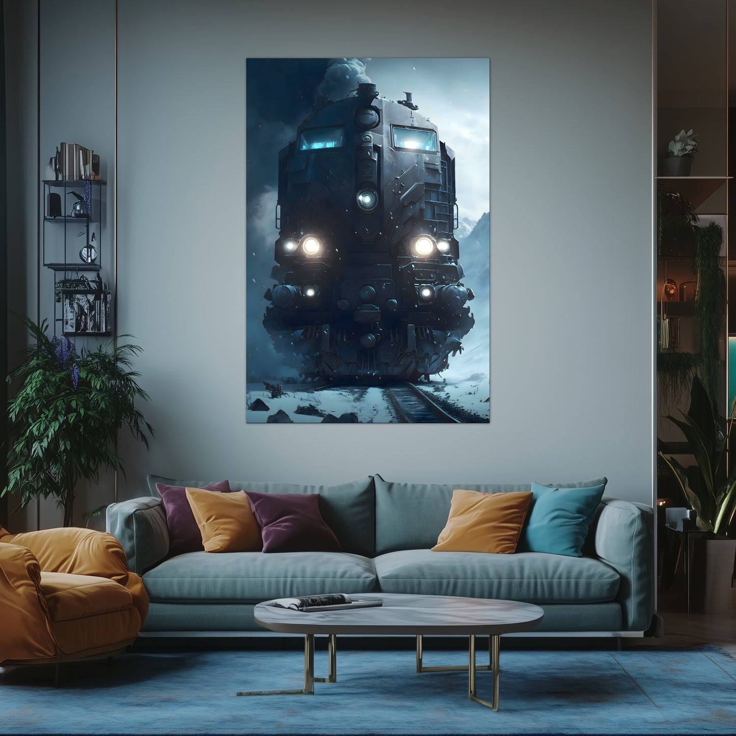Diesel Train Poster – Frostbreaker Jugger | Awe-Inspiring Wall Art for Sci-Fi & Fantasy Train Enthusiasts | Unique and Exclusive Artwork