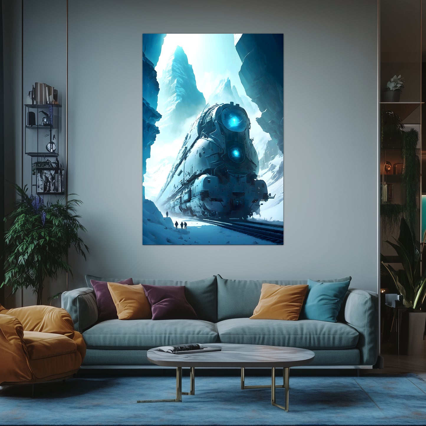 Post-Apocalyptic Train Poster – Icebreaker | Awe-Inspiring Wall Art for Sci-Fi & Fantasy Train Enthusiasts | Unique and Exclusive Artwork