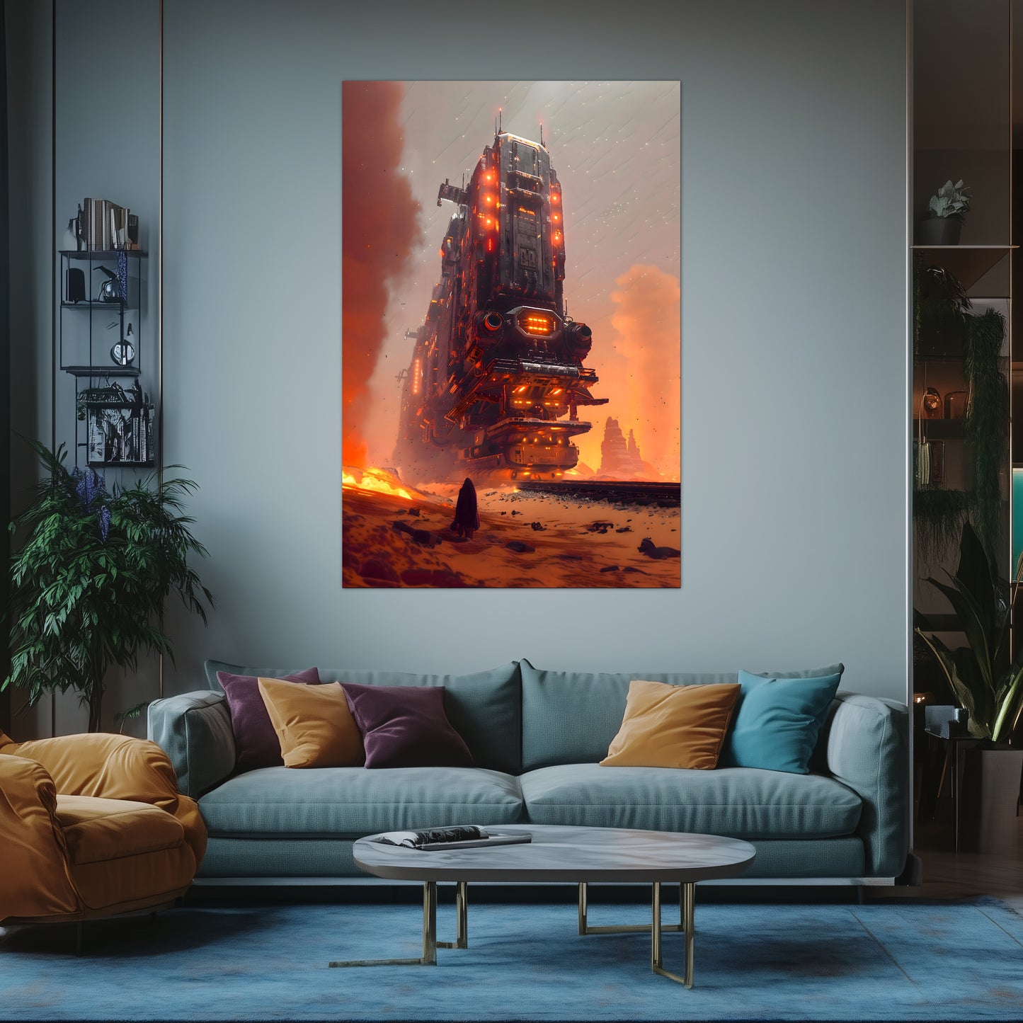 Wasteland Train Poster – Last Nomad | Awe-Inspiring Wall Art for Sci-Fi & Fantasy Train Enthusiasts | Unique and Exclusive Artwork