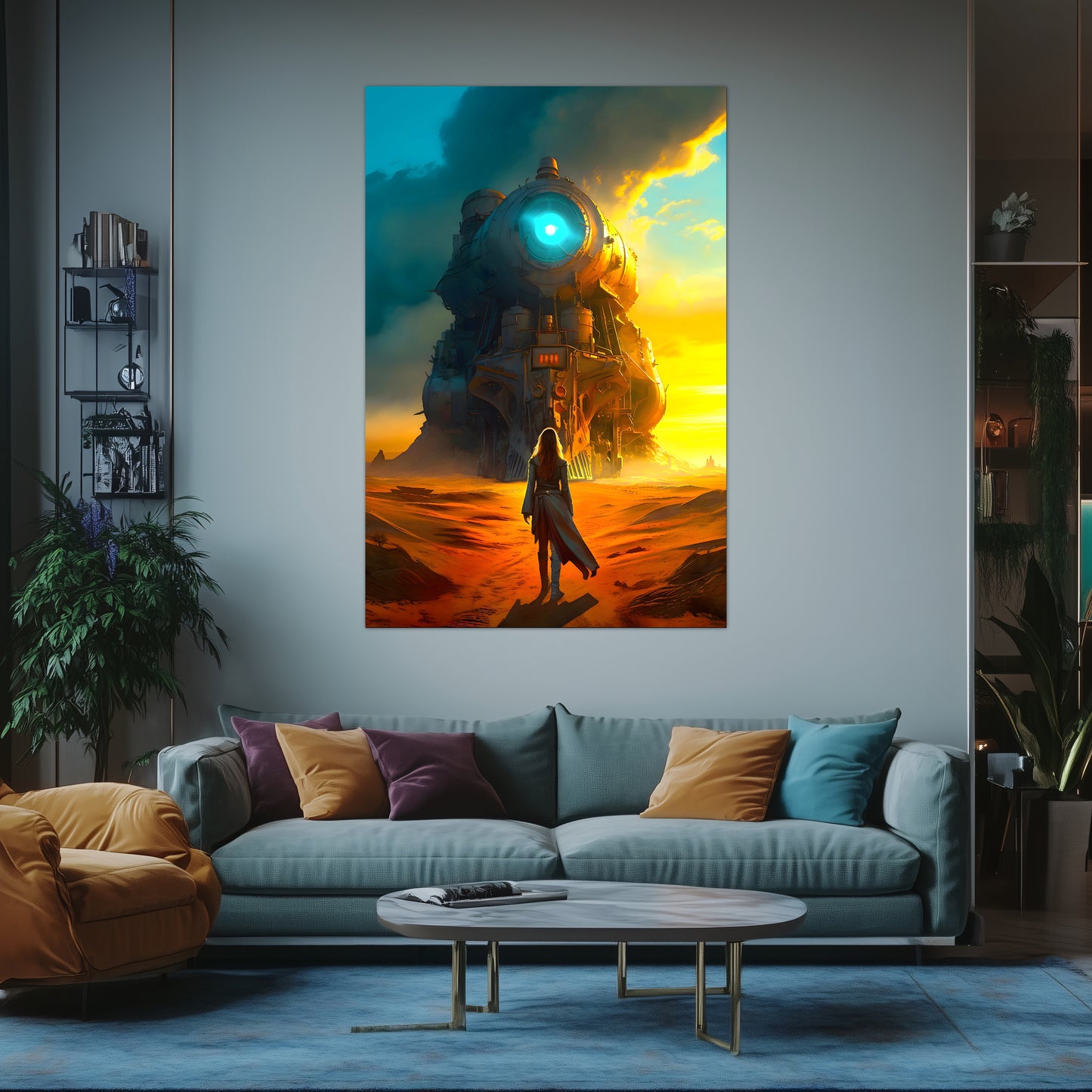 Steampunk Train Poster – Lost Ark | Awe-Inspiring Wall Art for Sci-Fi & Fantasy Train Enthusiasts | Unique and Exclusive Artwork