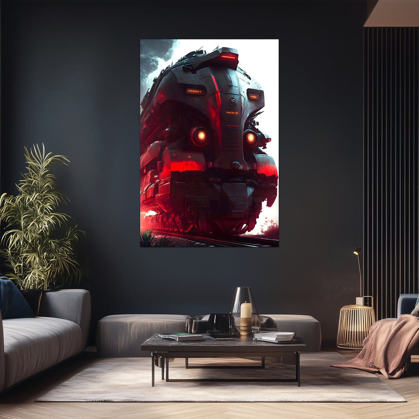Dystopia Train Poster – Redstorm Vanguard | Awe-Inspiring Wall Art for Sci-Fi & Fantasy Train Enthusiasts | Unique and Exclusive Artwork