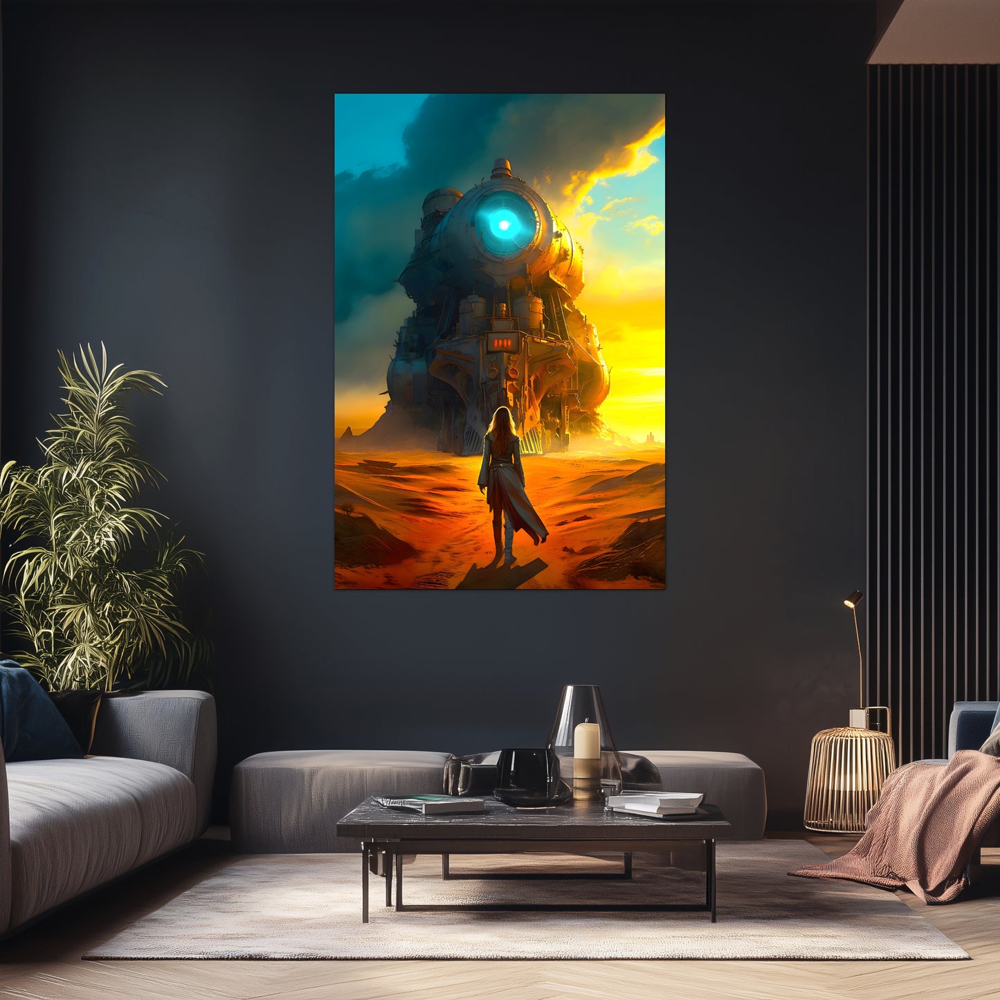 Steampunk Train Poster – Lost Ark | Awe-Inspiring Wall Art for Sci-Fi & Fantasy Train Enthusiasts | Unique and Exclusive Artwork