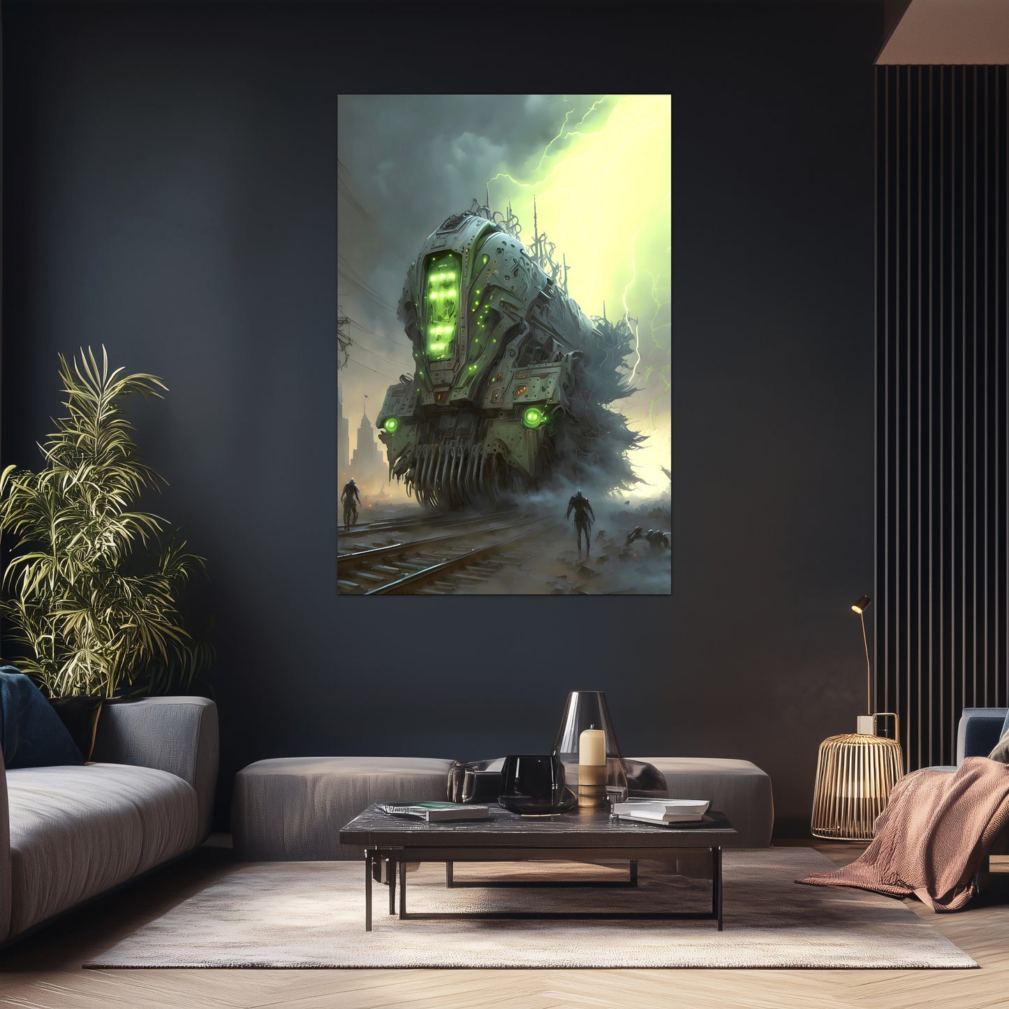 Zombie Train Poster – The Wraithcore Necrohauler | Awe-Inspiring Wall Art for Sci-Fi & Fantasy Train Enthusiasts | Unique and Exclusive Artwork