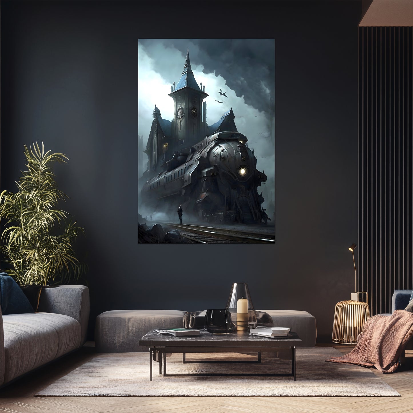 Fantasy Train Poster – Darkmist Phantom | Awe-Inspiring Wall Art for Sci-Fi & Fantasy Train Enthusiasts | Unique and Exclusive Artwork
