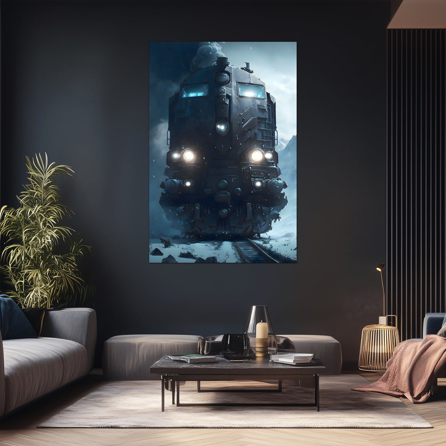 Diesel Train Poster – Frostbreaker Jugger | Awe-Inspiring Wall Art for Sci-Fi & Fantasy Train Enthusiasts | Unique and Exclusive Artwork