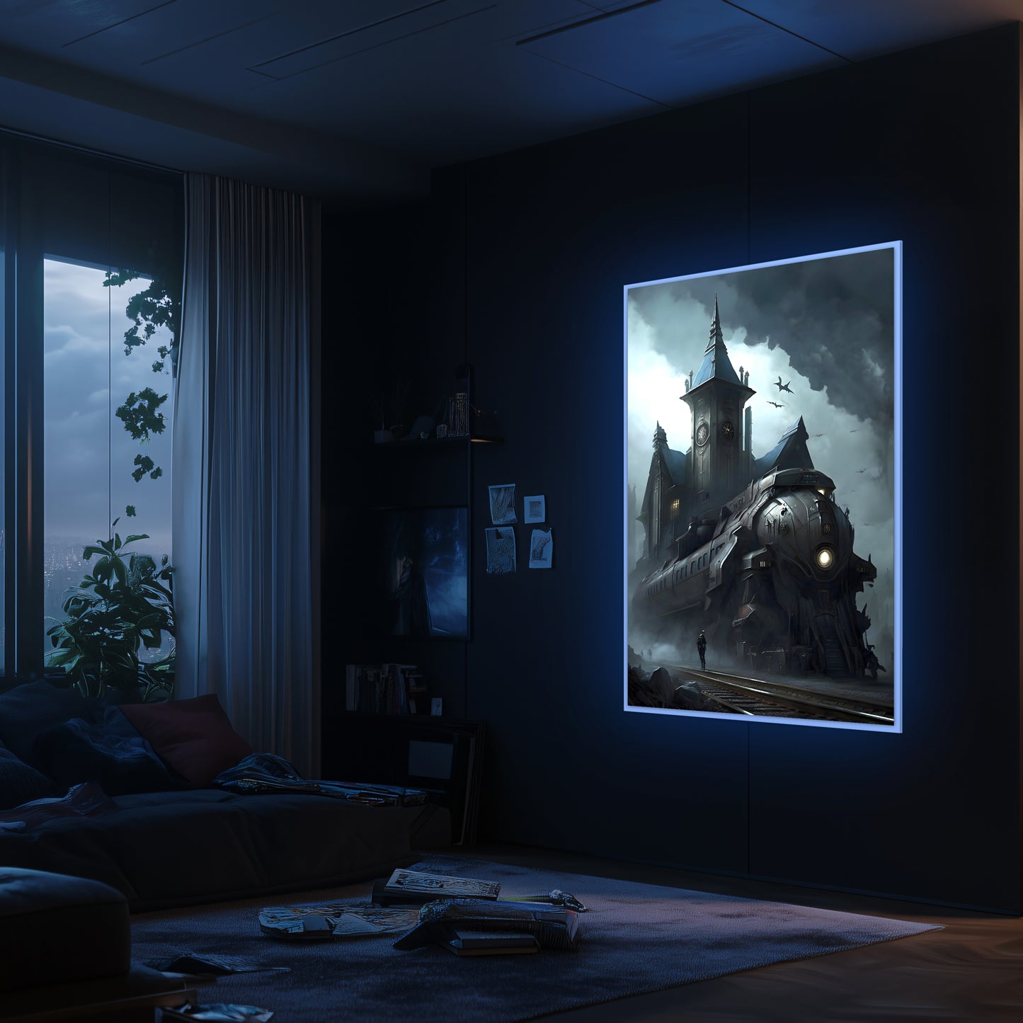 Fantasy Train Poster – Darkmist Phantom | Awe-Inspiring Wall Art for Sci-Fi & Fantasy Train Enthusiasts | Unique and Exclusive Artwork