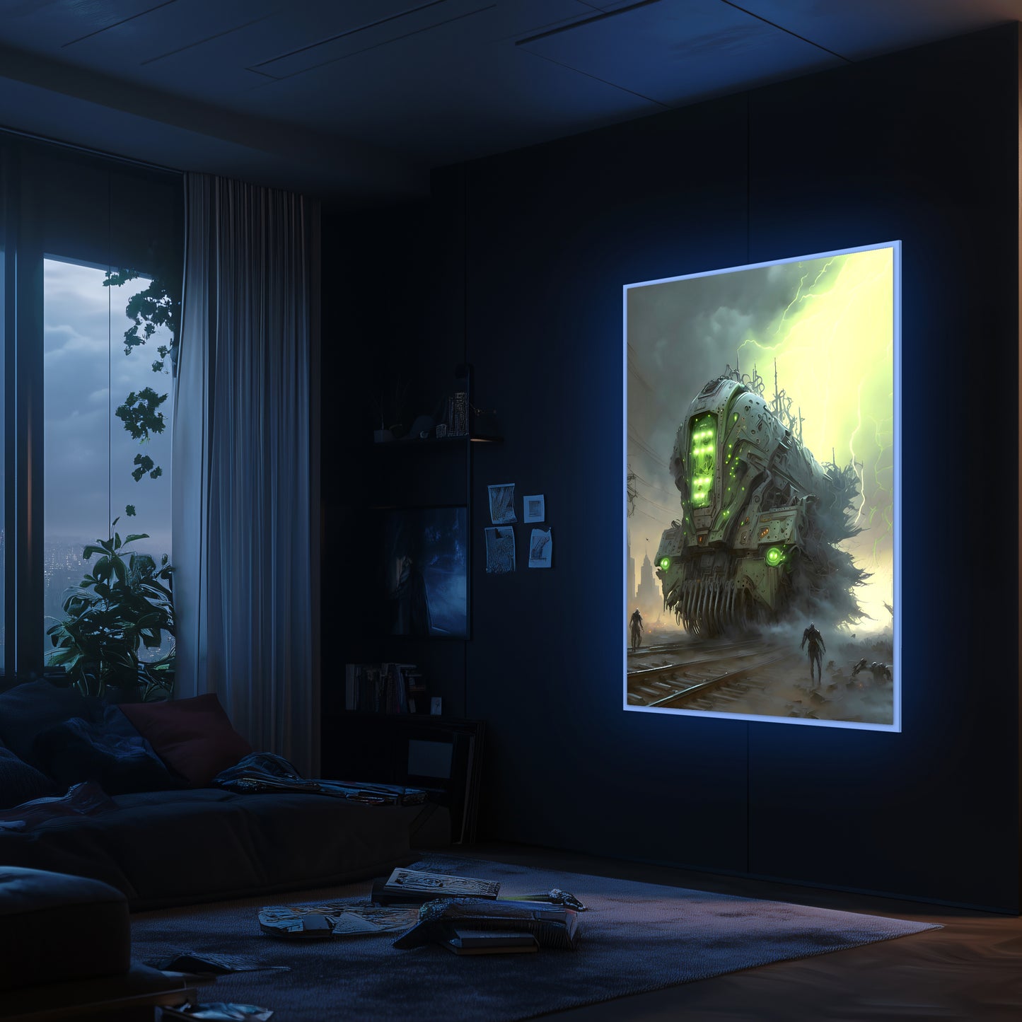 Zombie Train Poster – The Wraithcore Necrohauler | Awe-Inspiring Wall Art for Sci-Fi & Fantasy Train Enthusiasts | Unique and Exclusive Artwork