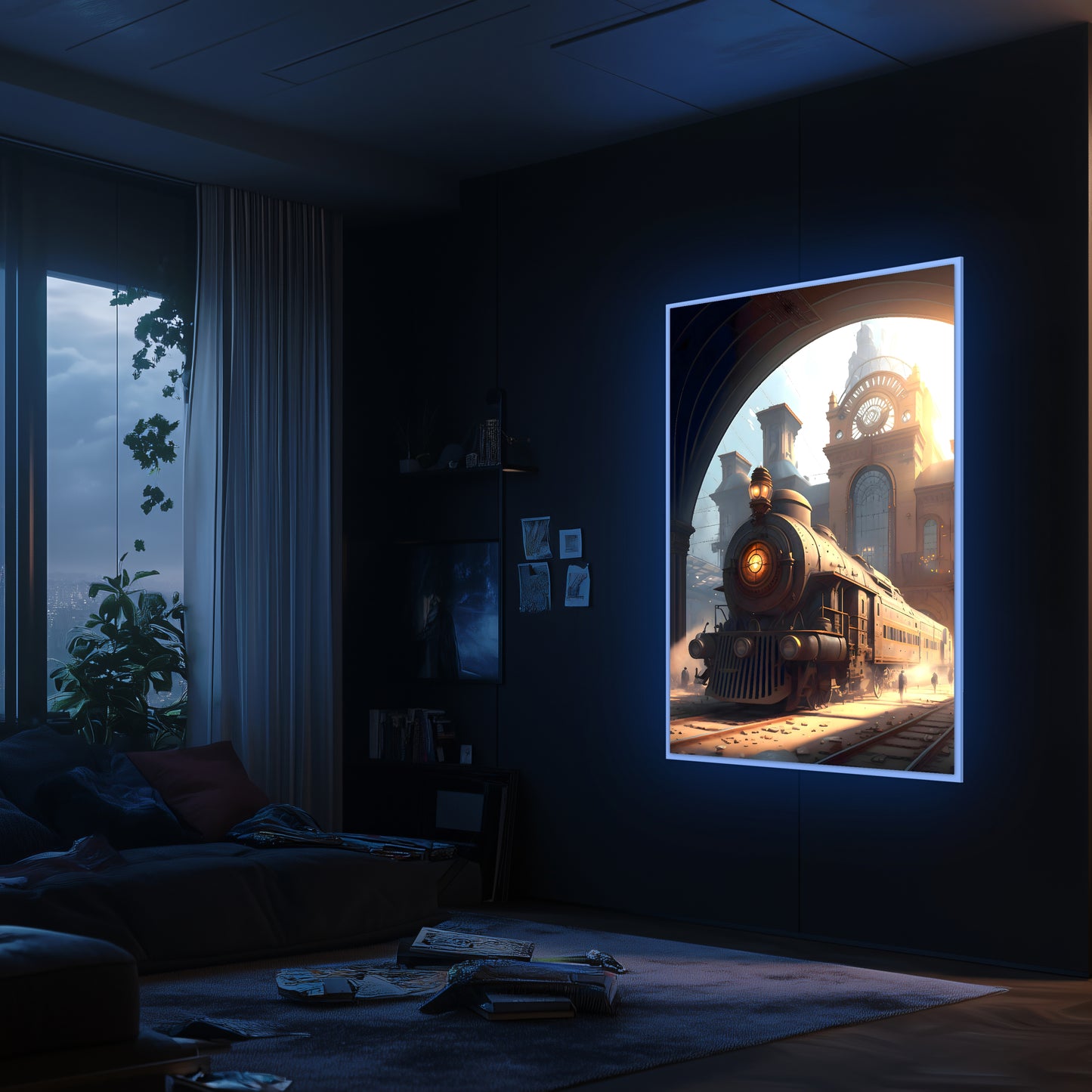 Steampunk Train Poster – Metropolitan Grandliner | Awe-Inspiring Wall Art for Sci-Fi & Fantasy Train Enthusiasts | Unique and Exclusive Artwork