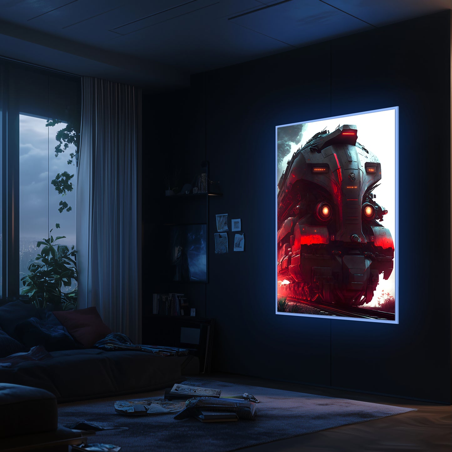 Dystopia Train Poster – Redstorm Vanguard | Awe-Inspiring Wall Art for Sci-Fi & Fantasy Train Enthusiasts | Unique and Exclusive Artwork