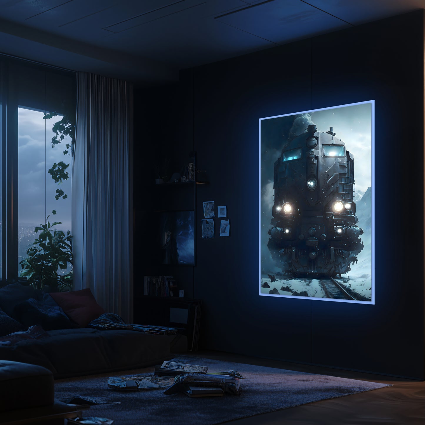Diesel Train Poster – Frostbreaker Jugger | Awe-Inspiring Wall Art for Sci-Fi & Fantasy Train Enthusiasts | Unique and Exclusive Artwork