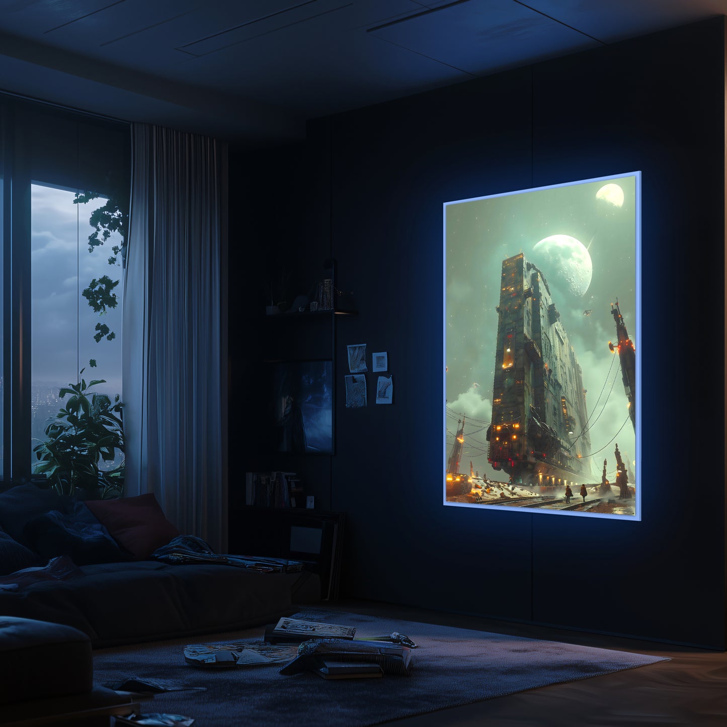 Dystopia Train Poster – The Moonbringer | Awe-Inspiring Wall Art for Sci-Fi & Fantasy Train Enthusiasts | Unique and Exclusive Artwork
