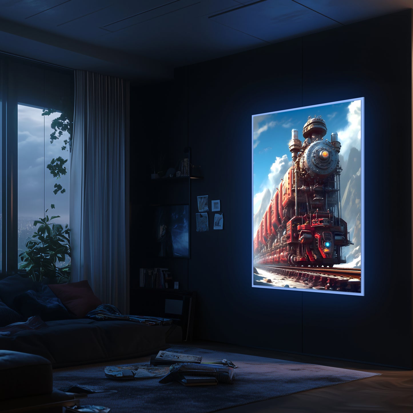 Post-Apocalyptic Train Poster – Colonial Colossus | Awe-Inspiring Wall Art for Sci-Fi & Fantasy Train Enthusiasts | Unique and Exclusive Artwork