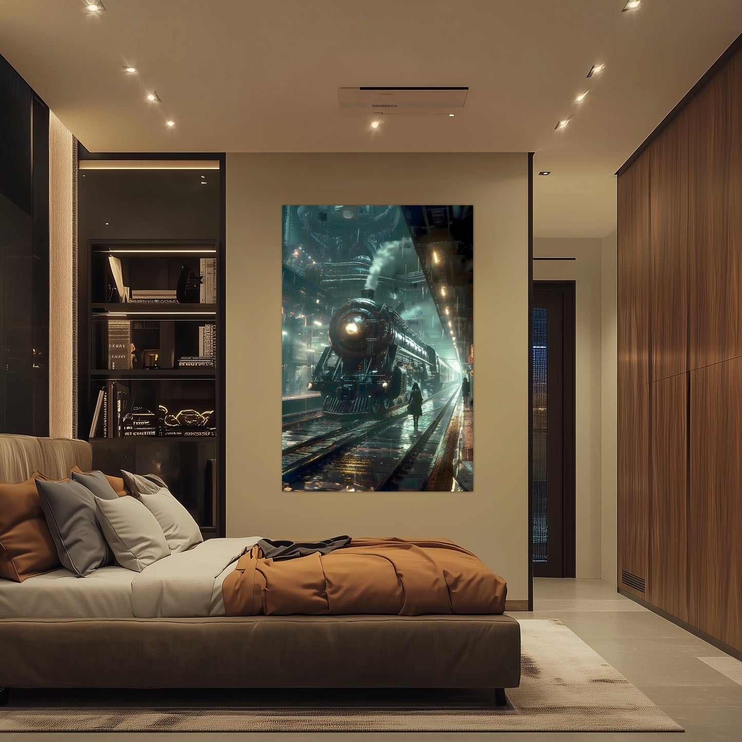 Dystopia Train Poster – Stellar Odyssey | Awe-Inspiring Wall Art for Sci-Fi & Fantasy Train Enthusiasts | Unique and Exclusive Artwork