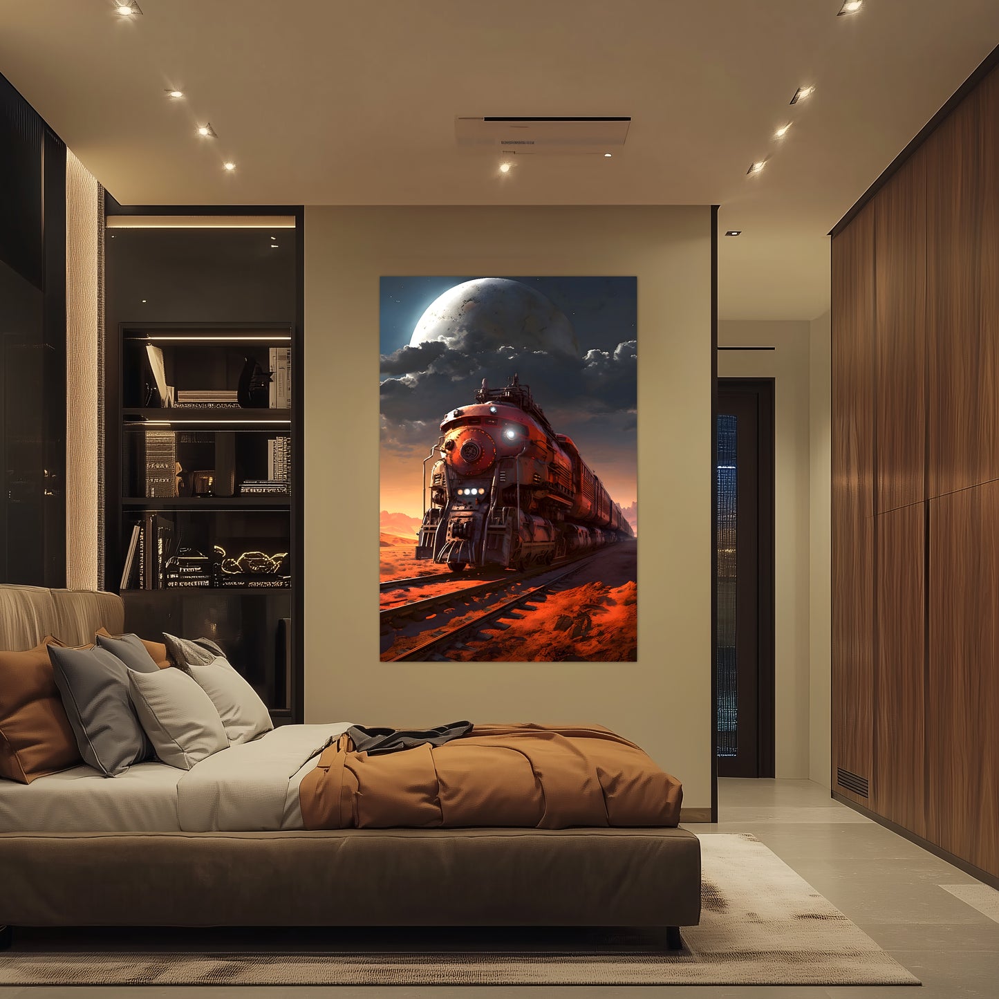 Wasteland Train Poster – Iron Wanderer | Awe-Inspiring Wall Art for Sci-Fi & Fantasy Train Enthusiasts | Unique and Exclusive Artwork