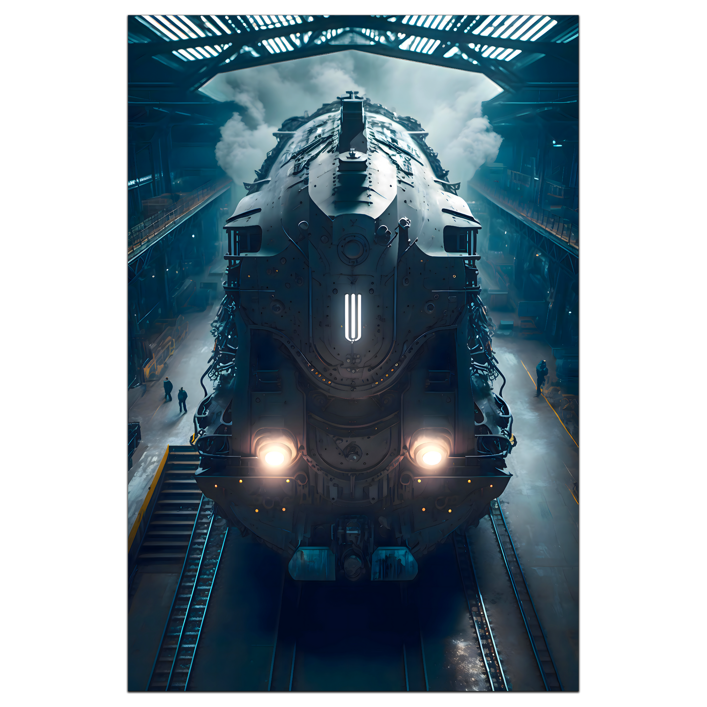 Diesel Train Poster – Rex Temporis | Awe-Inspiring Wall Art for Sci-Fi & Fantasy Train Enthusiasts | Unique and Exclusive Artwork