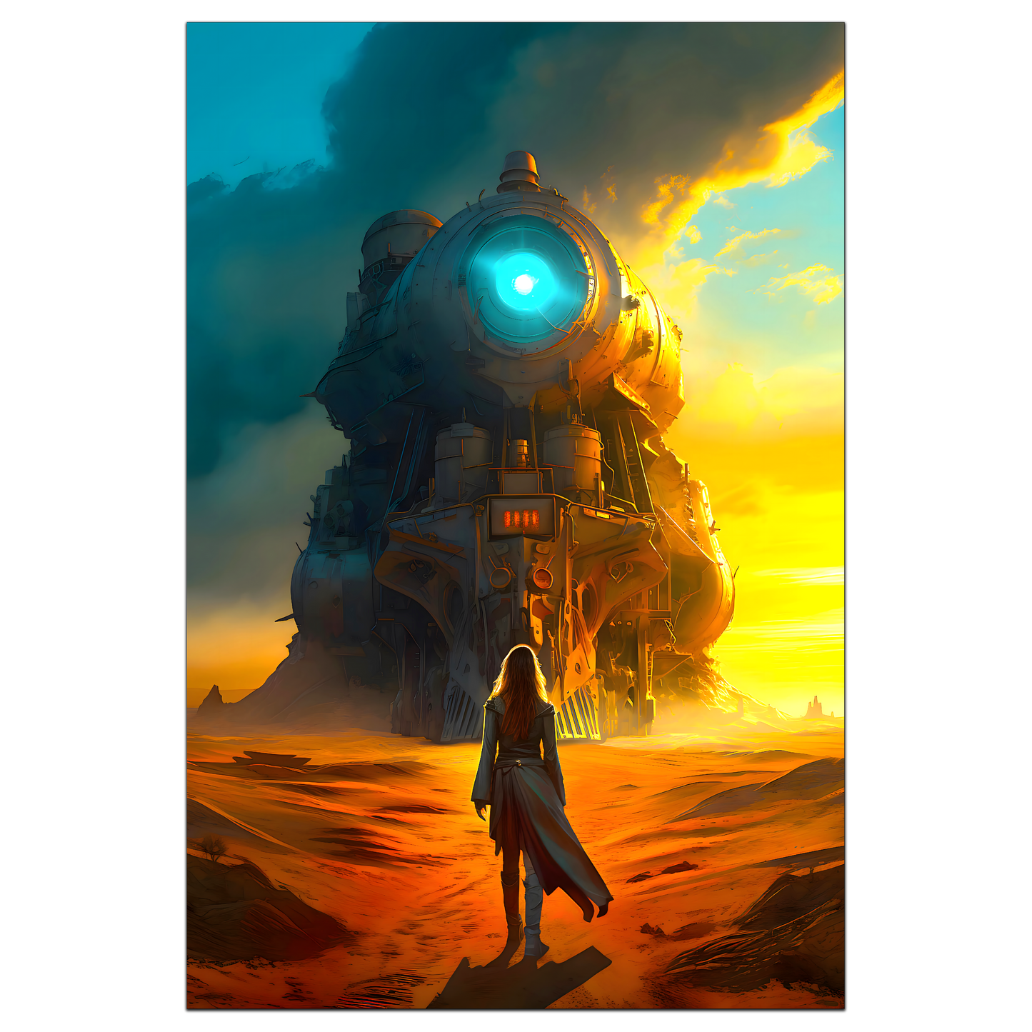 Steampunk Train Poster – Lost Ark | Awe-Inspiring Wall Art for Sci-Fi & Fantasy Train Enthusiasts | Unique and Exclusive Artwork