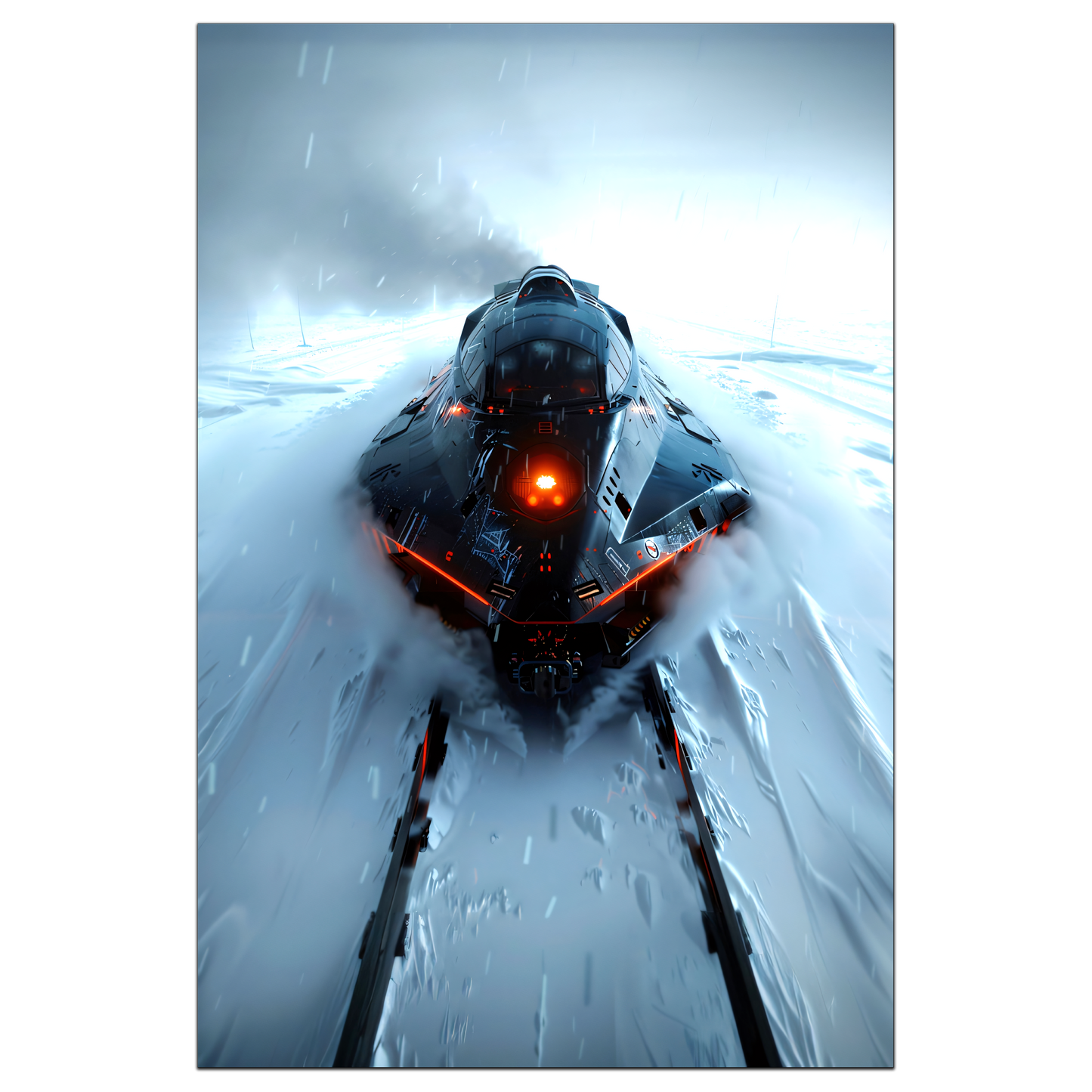 Cyberpunk Train Poster – The Demon's Dagger | Awe-Inspiring Wall Art for Sci-Fi & Fantasy Train Enthusiasts | Unique and Exclusive Artwork