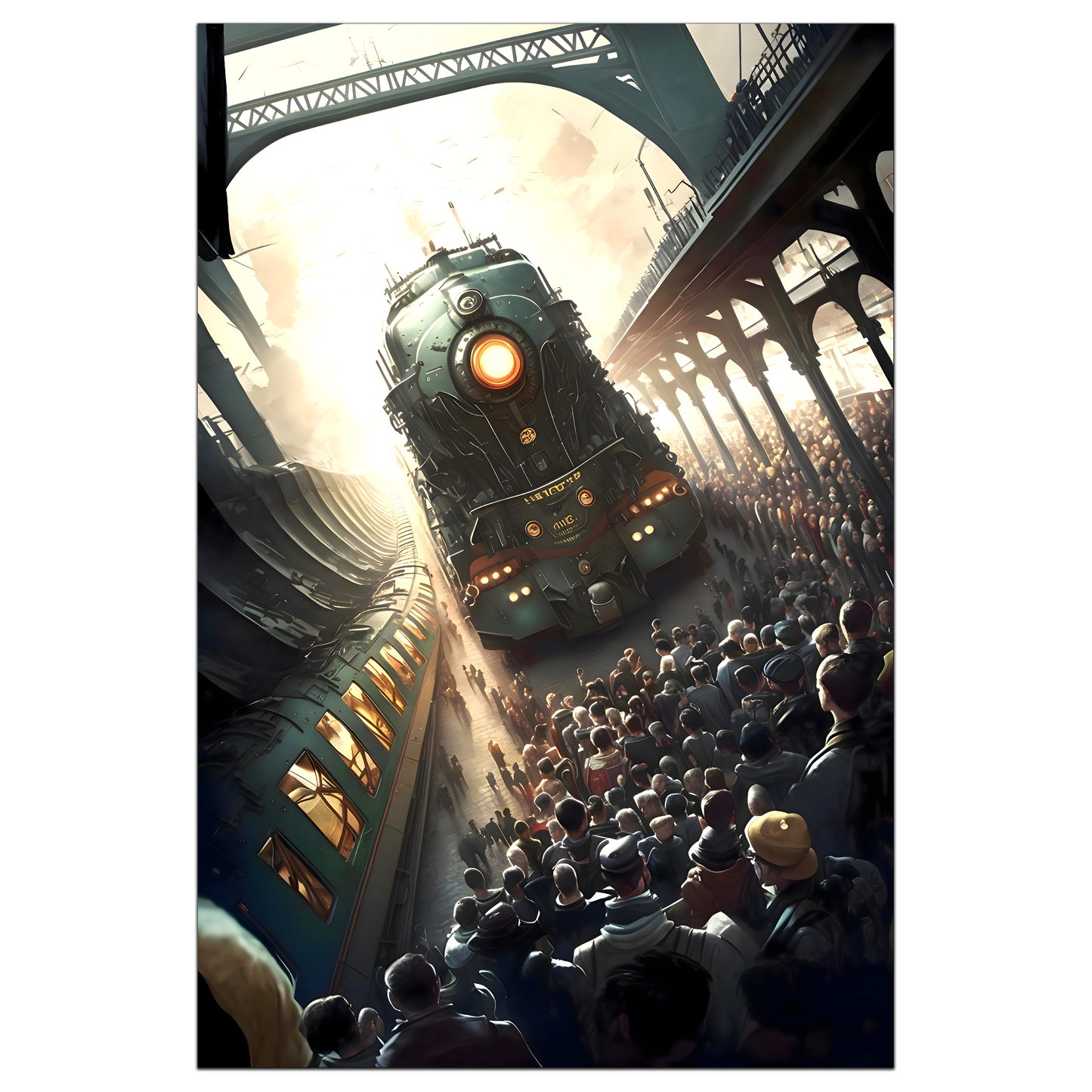 Steampunk Train Poster – Imperial Grandliner | Awe-Inspiring Wall Art for Sci-Fi & Fantasy Train Enthusiasts | Unique and Exclusive Artwork