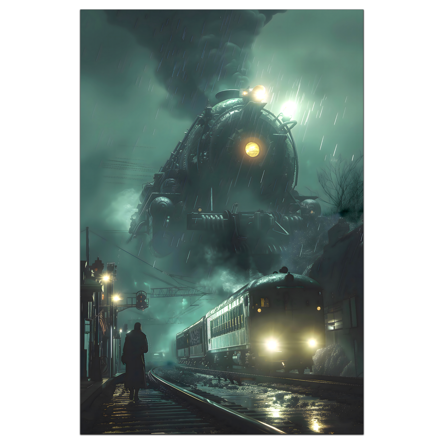 Fantasy Train Poster – Titan Wraith | Awe-Inspiring Wall Art for Sci-Fi & Fantasy Train Enthusiasts | Unique and Exclusive Artwork