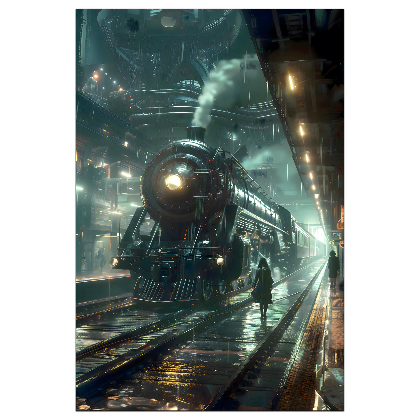 Dystopia Train Poster – Stellar Odyssey | Awe-Inspiring Wall Art for Sci-Fi & Fantasy Train Enthusiasts | Unique and Exclusive Artwork