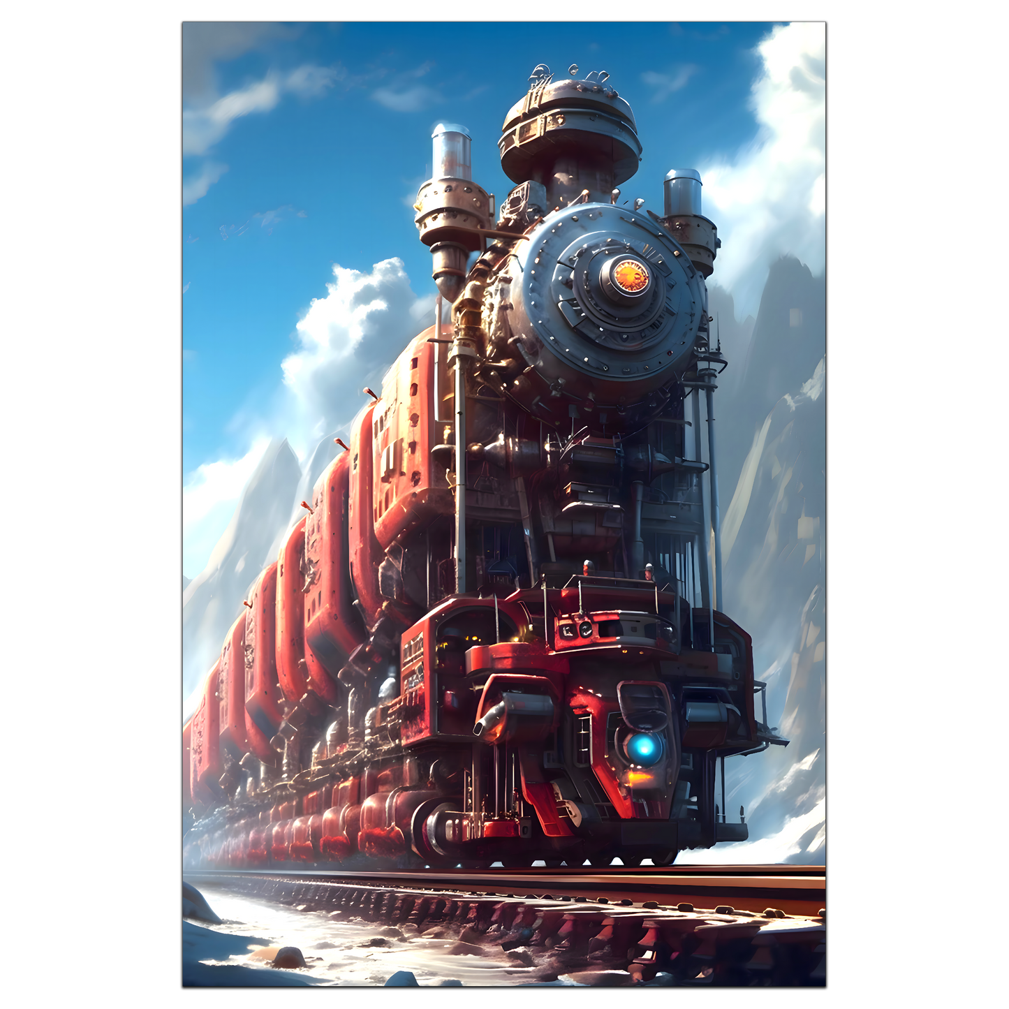 Post-Apocalyptic Train Poster – Colonial Colossus | Awe-Inspiring Wall Art for Sci-Fi & Fantasy Train Enthusiasts | Unique and Exclusive Artwork