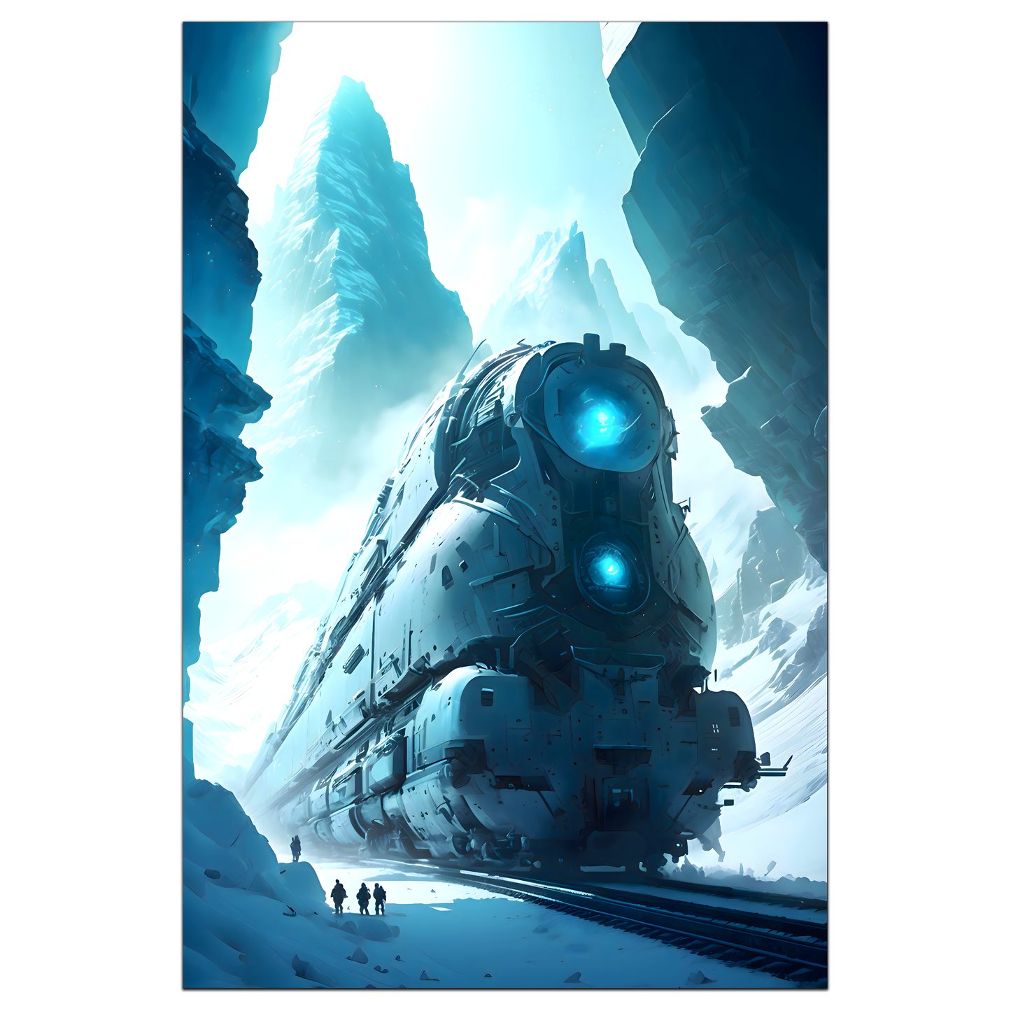 Post-Apocalyptic Train Poster – Icebreaker | Awe-Inspiring Wall Art for Sci-Fi & Fantasy Train Enthusiasts | Unique and Exclusive Artwork