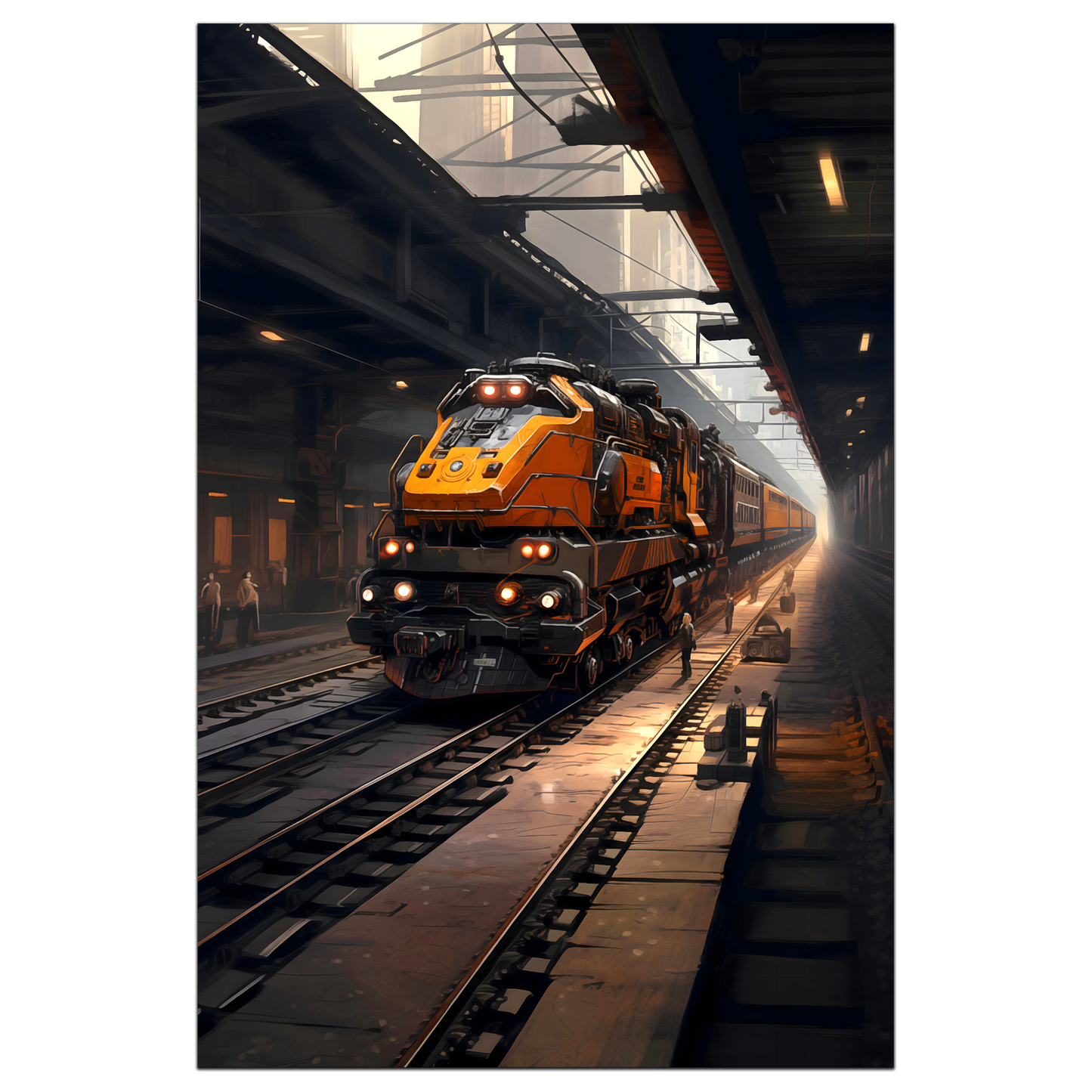 Diesel Train Poster – Blazerush Hauler | Awe-Inspiring Wall Art for Sci-Fi & Fantasy Train Enthusiasts | Unique and Exclusive Artwork