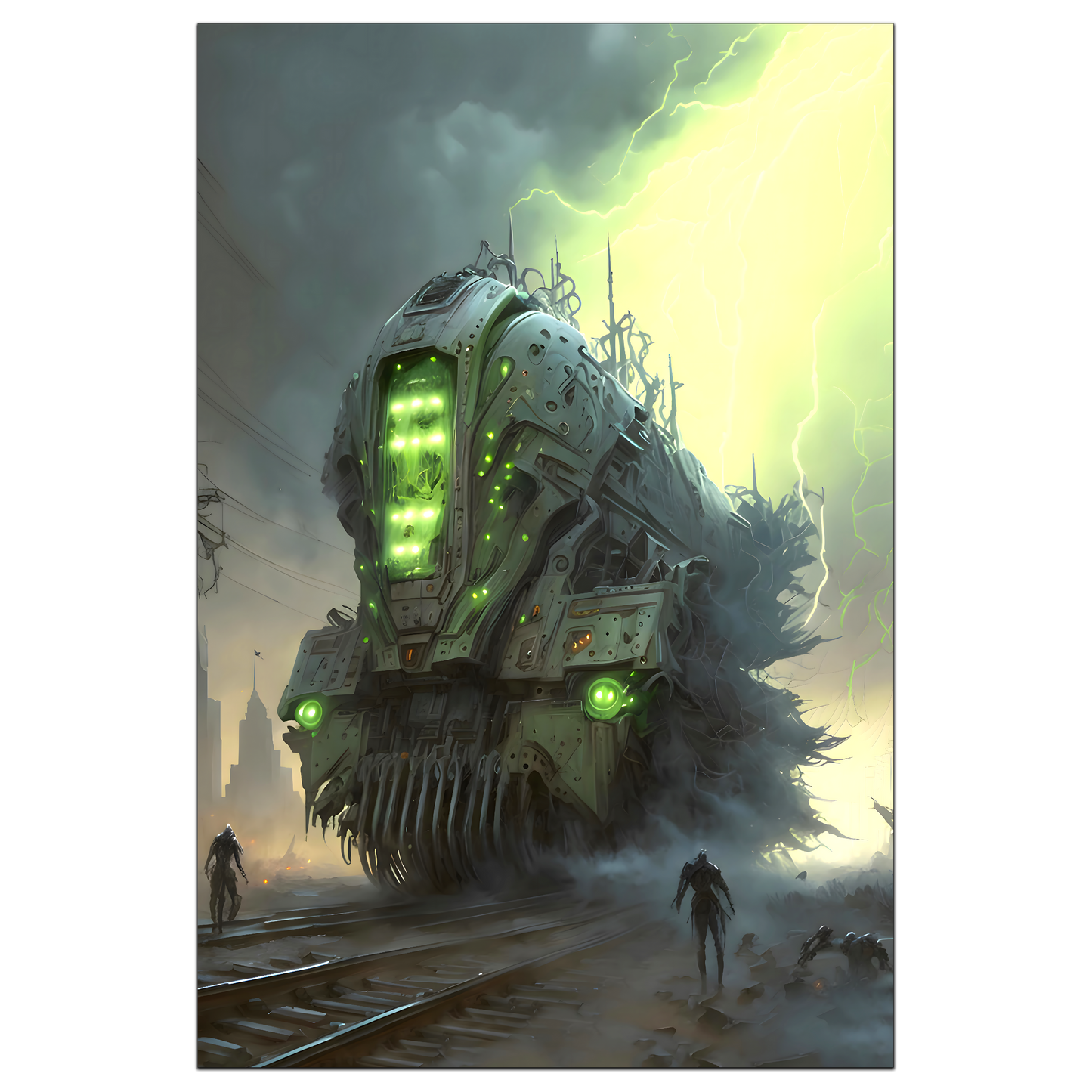 Zombie Train Poster – The Wraithcore Necrohauler | Awe-Inspiring Wall Art for Sci-Fi & Fantasy Train Enthusiasts | Unique and Exclusive Artwork